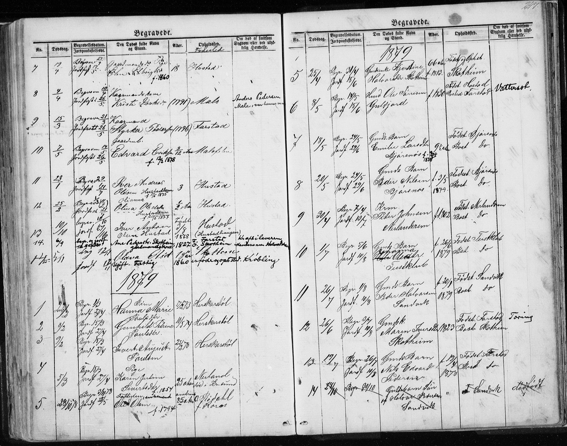 Ministerialprotokoller, klokkerbøker og fødselsregistre - Møre og Romsdal, AV/SAT-A-1454/567/L0782: Parish register (copy) no. 567C02, 1867-1886, p. 247