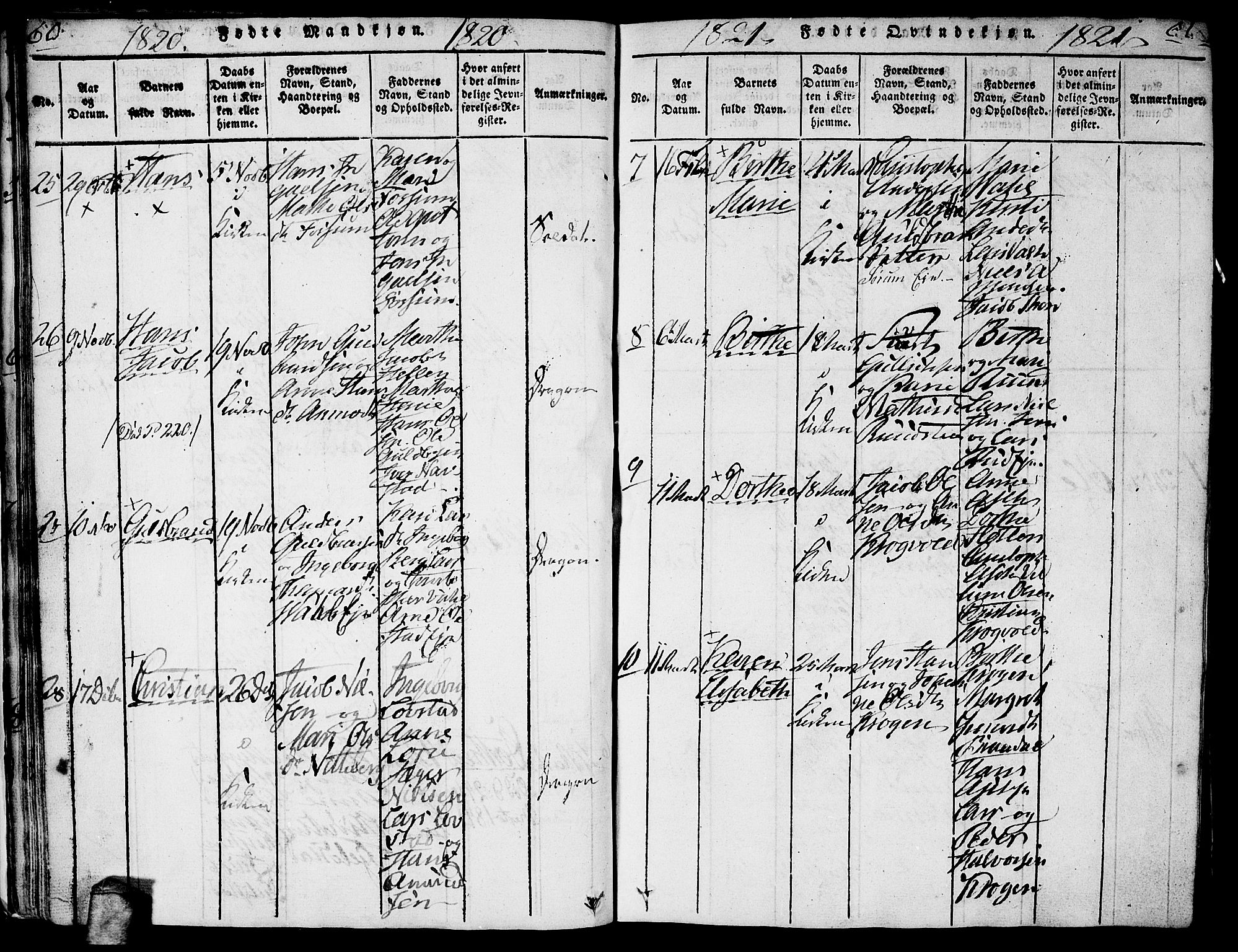 Gjerdrum prestekontor Kirkebøker, AV/SAO-A-10412b/G/Ga/L0001: Parish register (copy) no. I 1, 1816-1837, p. 60-61