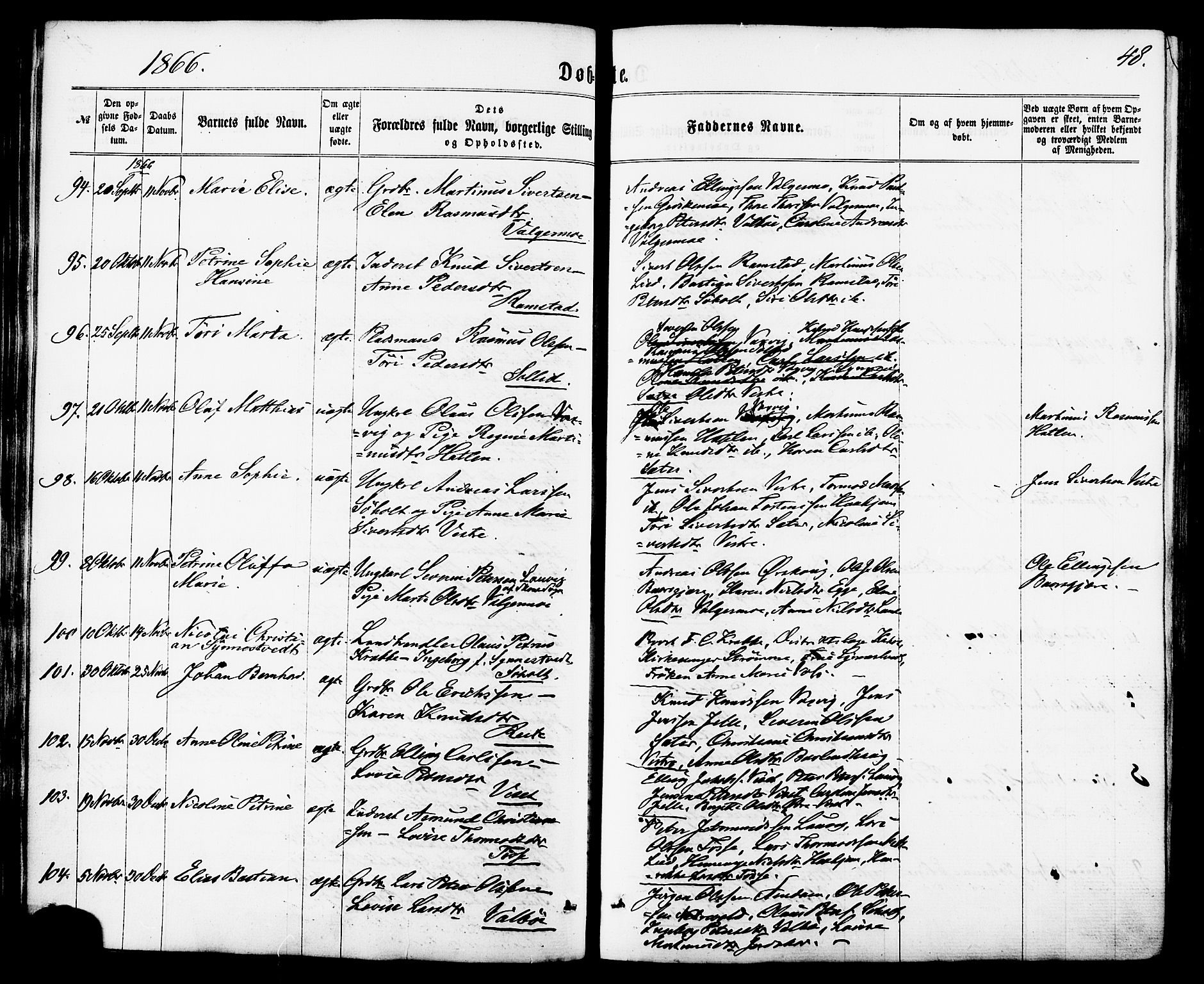 Ministerialprotokoller, klokkerbøker og fødselsregistre - Møre og Romsdal, AV/SAT-A-1454/522/L0314: Parish register (official) no. 522A09, 1863-1877, p. 48