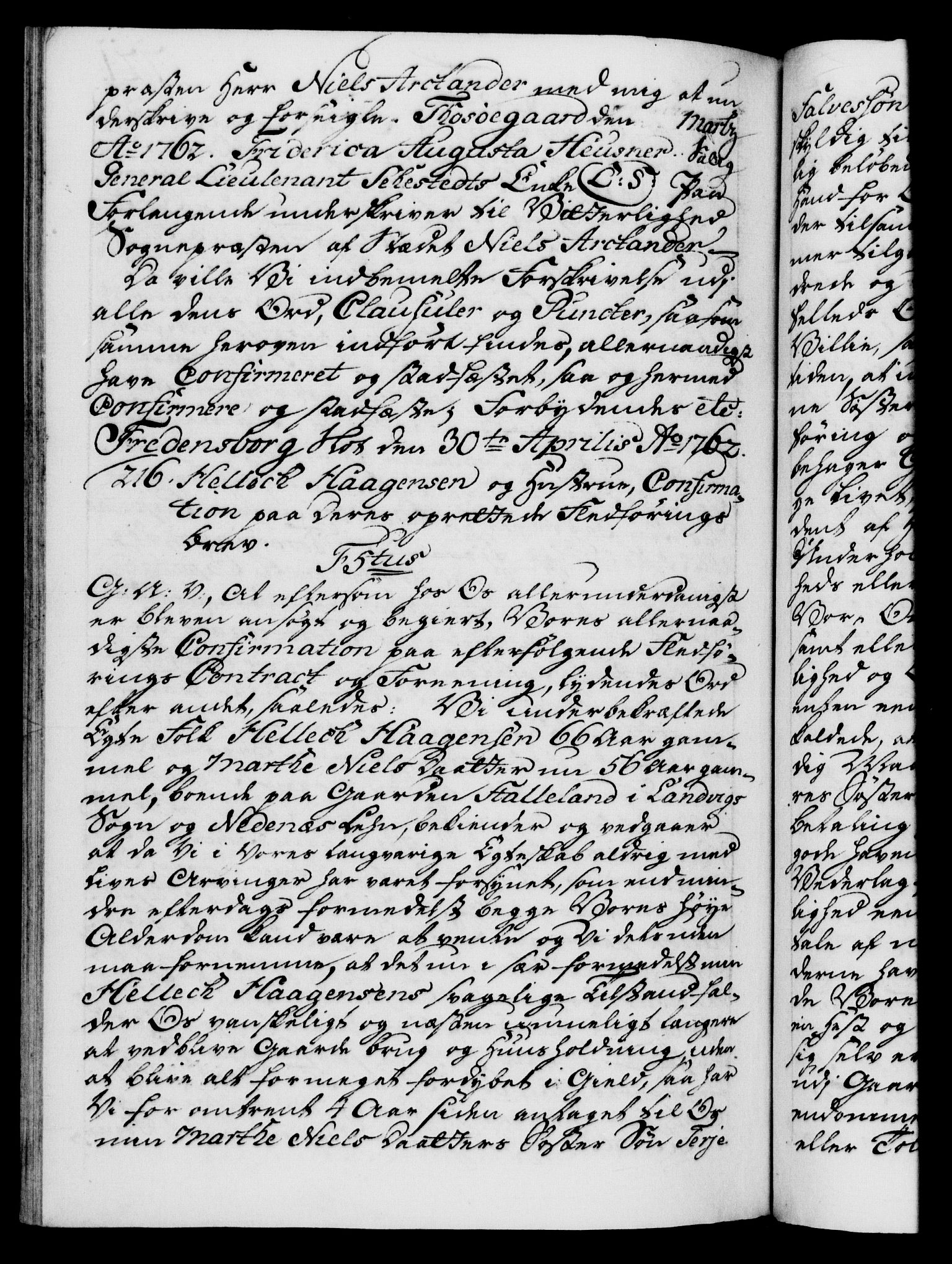 Danske Kanselli 1572-1799, AV/RA-EA-3023/F/Fc/Fca/Fcaa/L0041: Norske registre, 1760-1762, p. 721b