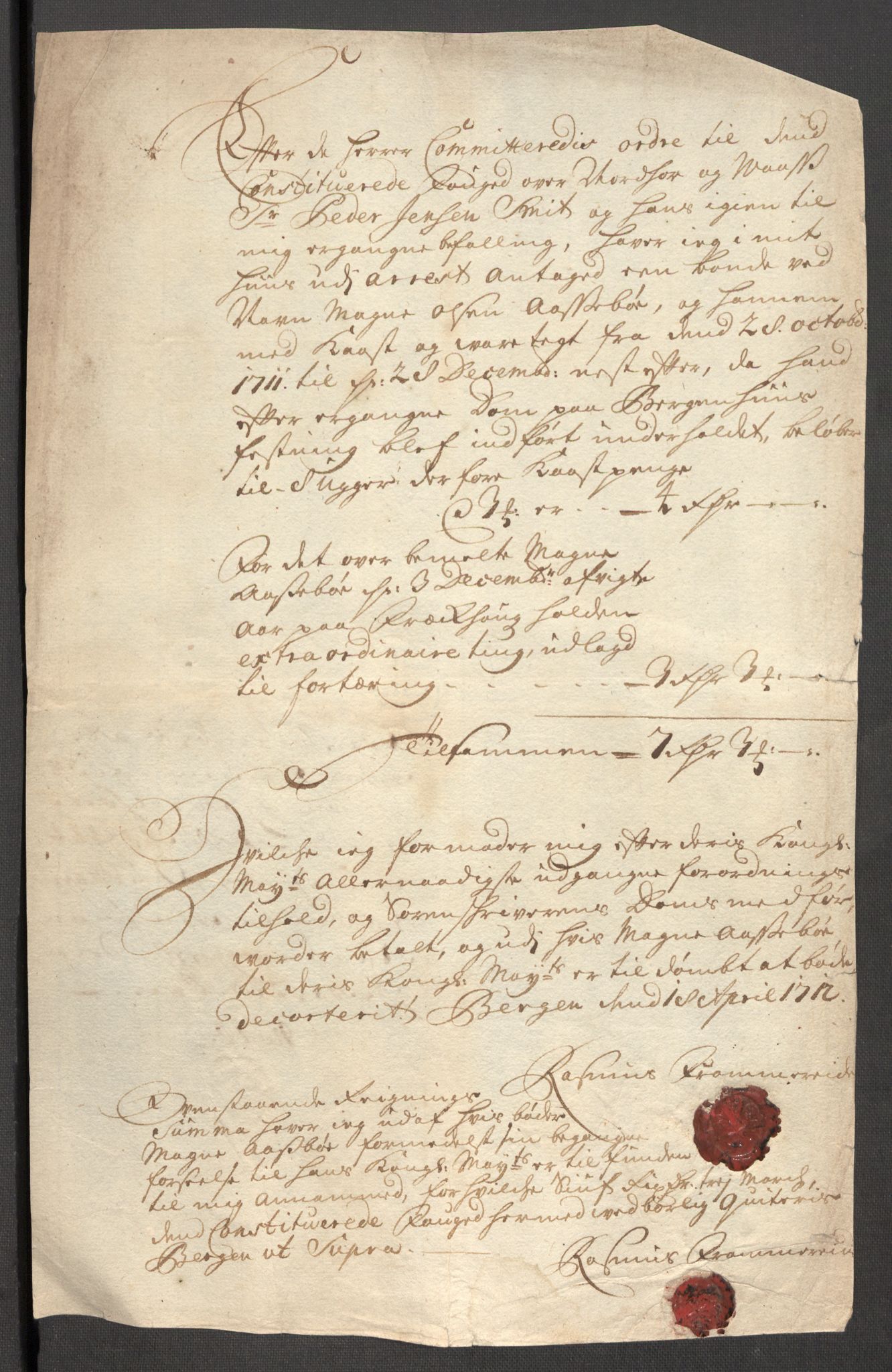 Rentekammeret inntil 1814, Reviderte regnskaper, Fogderegnskap, AV/RA-EA-4092/R63/L4319: Fogderegnskap Inderøy, 1711, p. 478