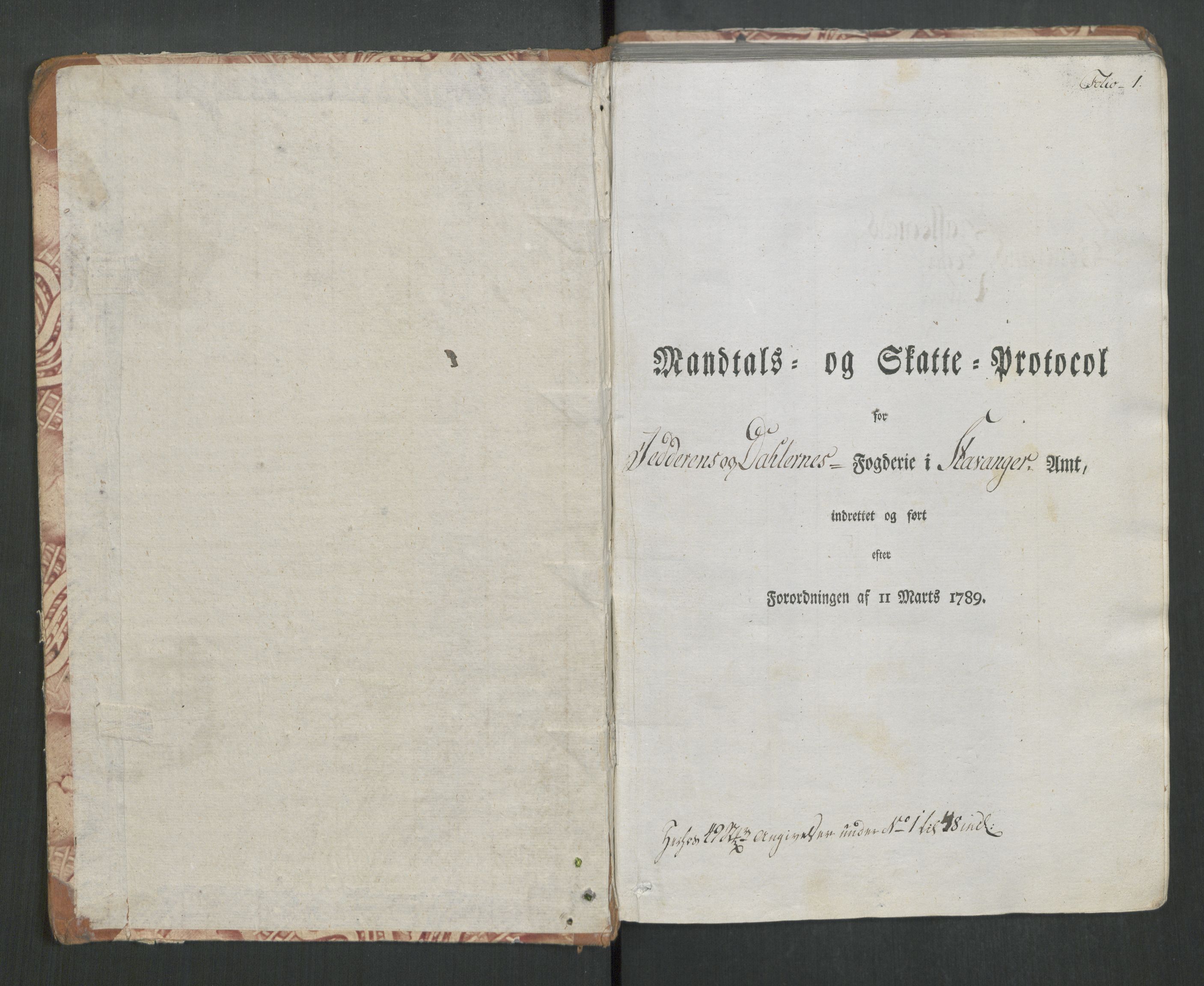 Rentekammeret inntil 1814, Reviderte regnskaper, Mindre regnskaper, AV/RA-EA-4068/Rf/Rfe/L0019: Jæren og Dalane fogderi, Kongsberg, 1789, p. 4
