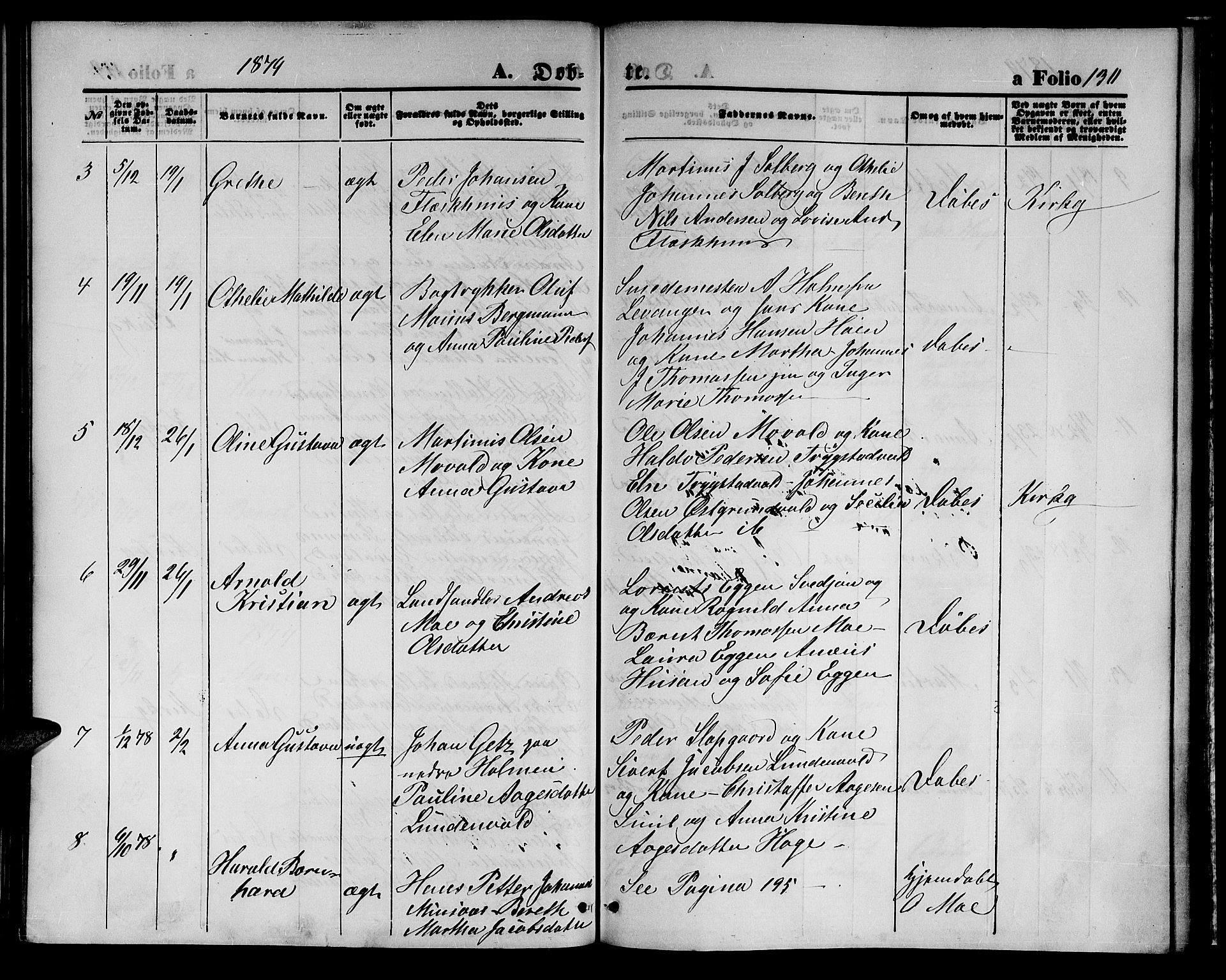Ministerialprotokoller, klokkerbøker og fødselsregistre - Nord-Trøndelag, SAT/A-1458/723/L0255: Parish register (copy) no. 723C03, 1869-1879, p. 130