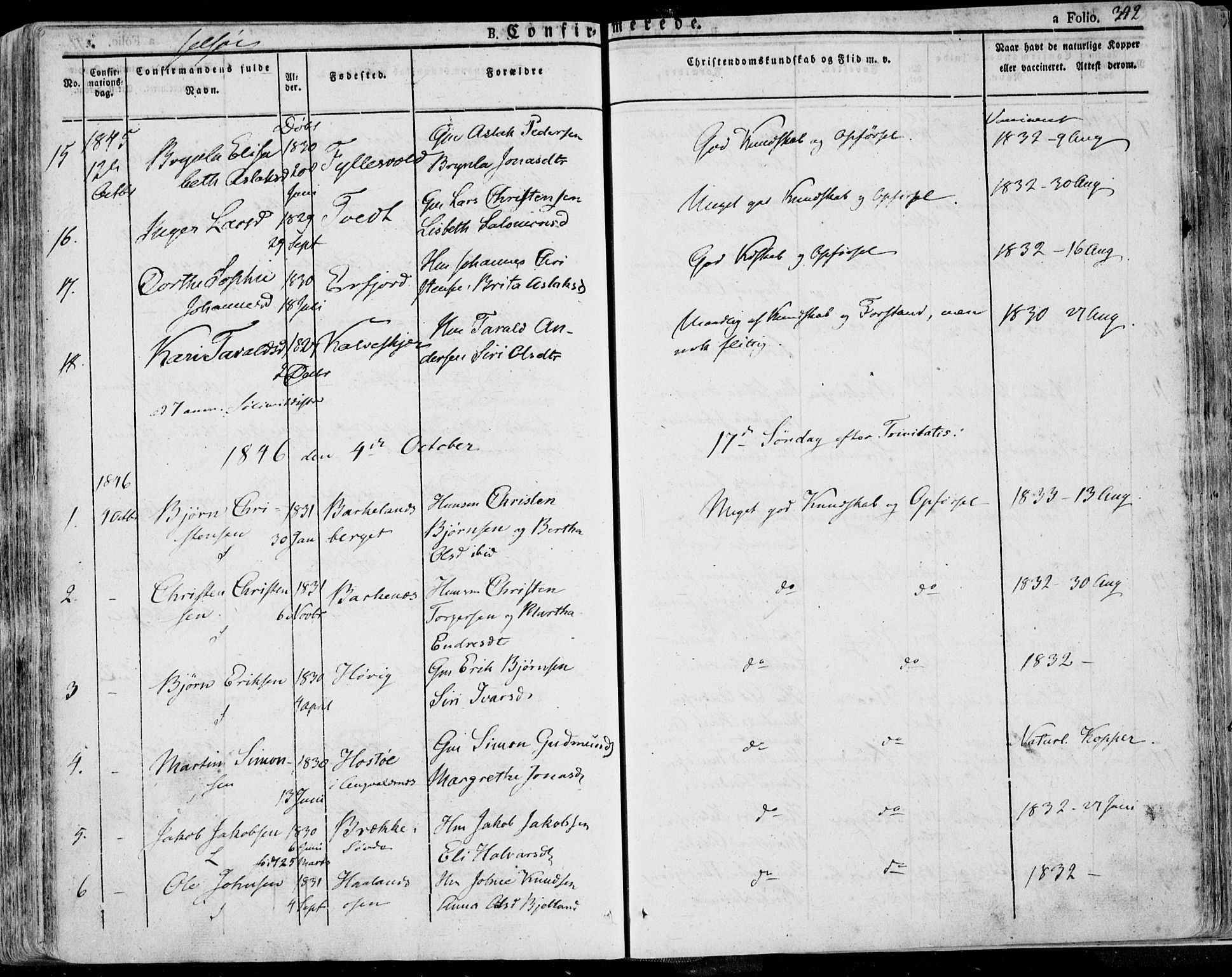 Jelsa sokneprestkontor, SAST/A-101842/01/IV: Parish register (official) no. A 6.1, 1828-1853, p. 342