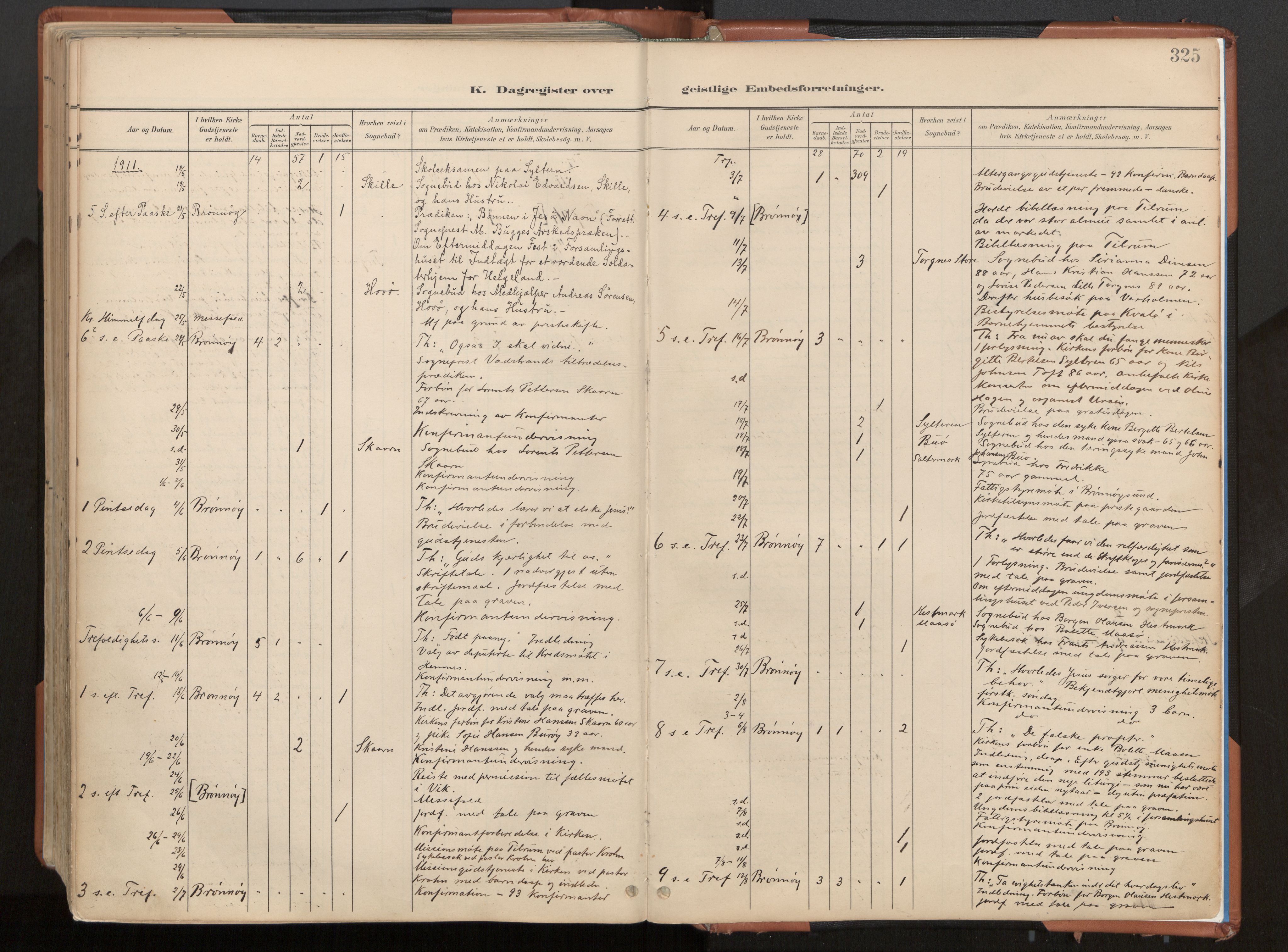 Ministerialprotokoller, klokkerbøker og fødselsregistre - Nordland, AV/SAT-A-1459/813/L0201: Parish register (official) no. 813A11, 1901-1918, p. 325