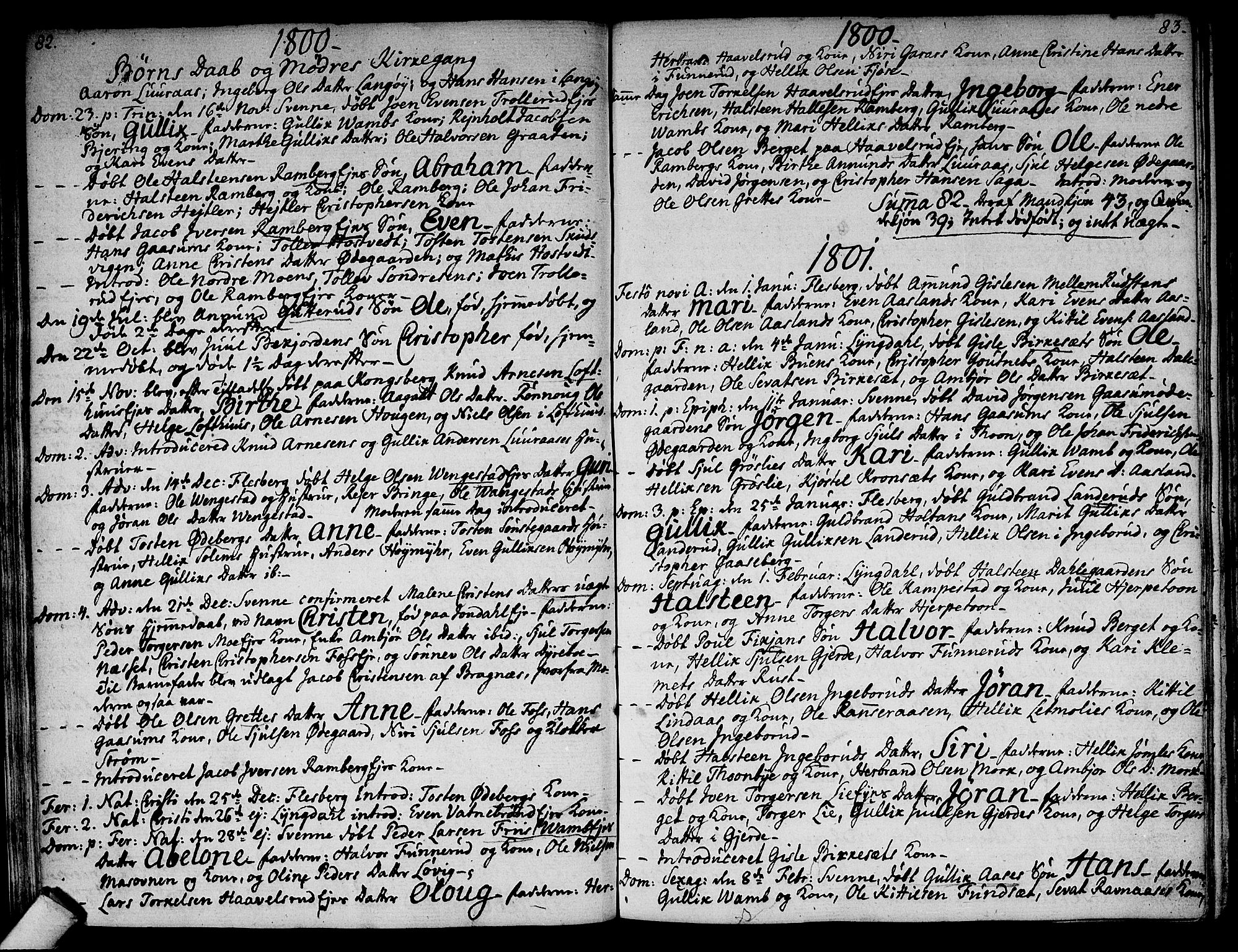 Flesberg kirkebøker, SAKO/A-18/F/Fa/L0004: Parish register (official) no. I 4, 1788-1815, p. 82-83