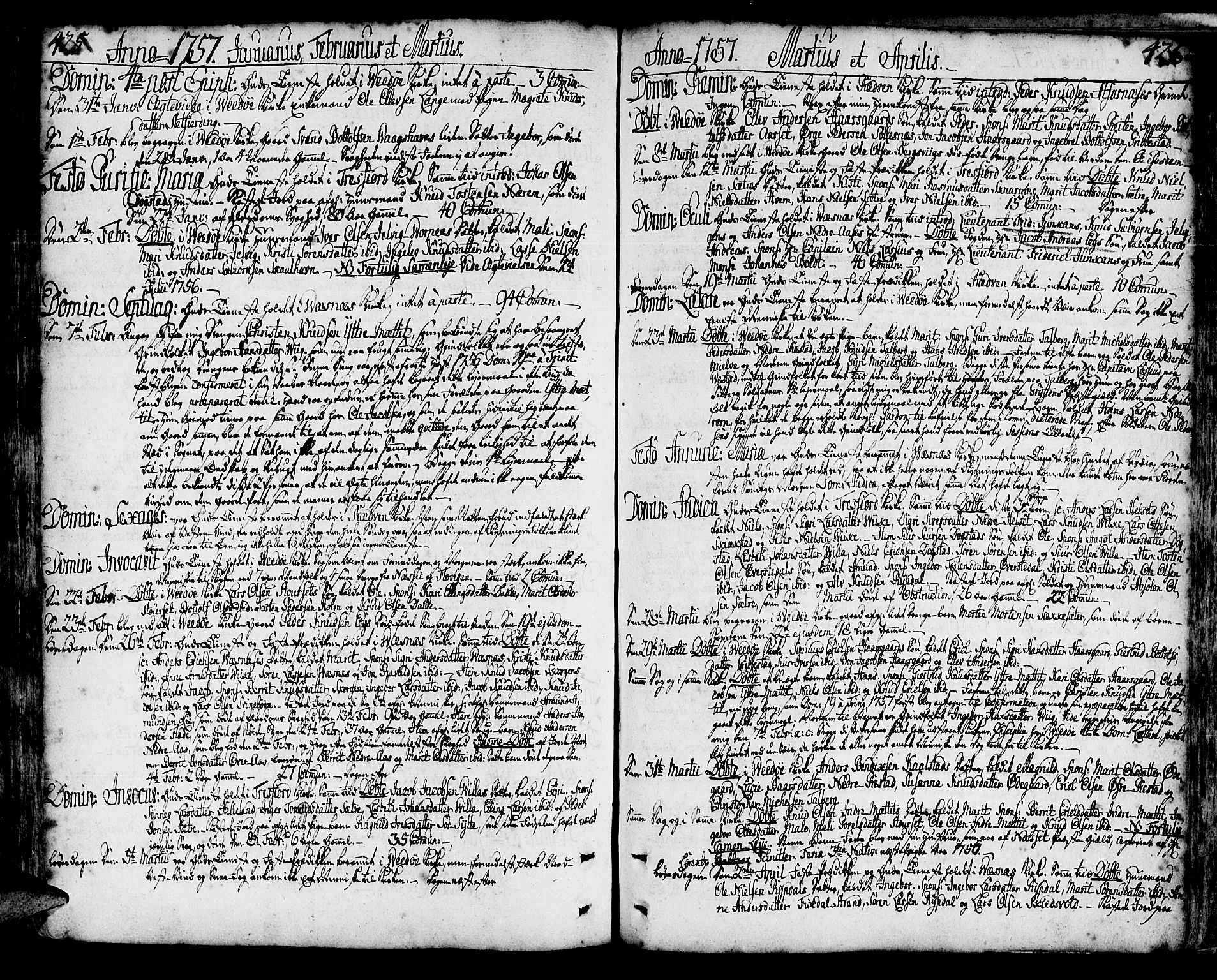 Ministerialprotokoller, klokkerbøker og fødselsregistre - Møre og Romsdal, AV/SAT-A-1454/547/L0599: Parish register (official) no. 547A01, 1721-1764, p. 425-426