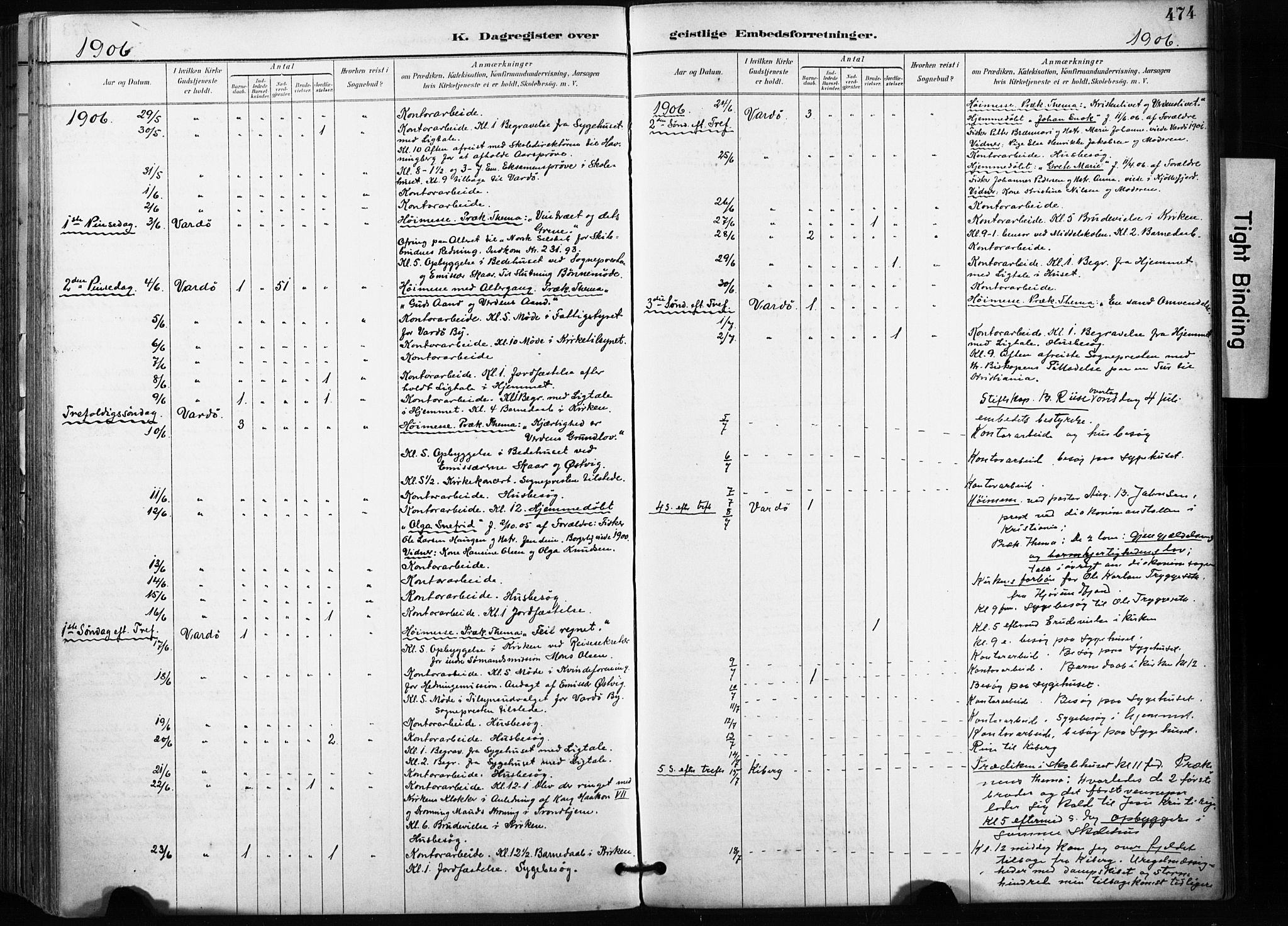 Vardø sokneprestkontor, AV/SATØ-S-1332/H/Ha/L0010kirke: Parish register (official) no. 10, 1895-1907, p. 474