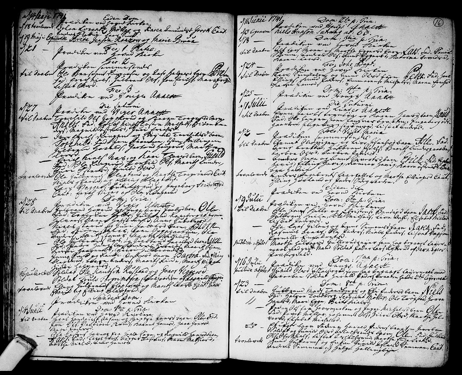 Norderhov kirkebøker, AV/SAKO-A-237/F/Fa/L0003a: Parish register (official) no. 3, 1740-1757, p. 16