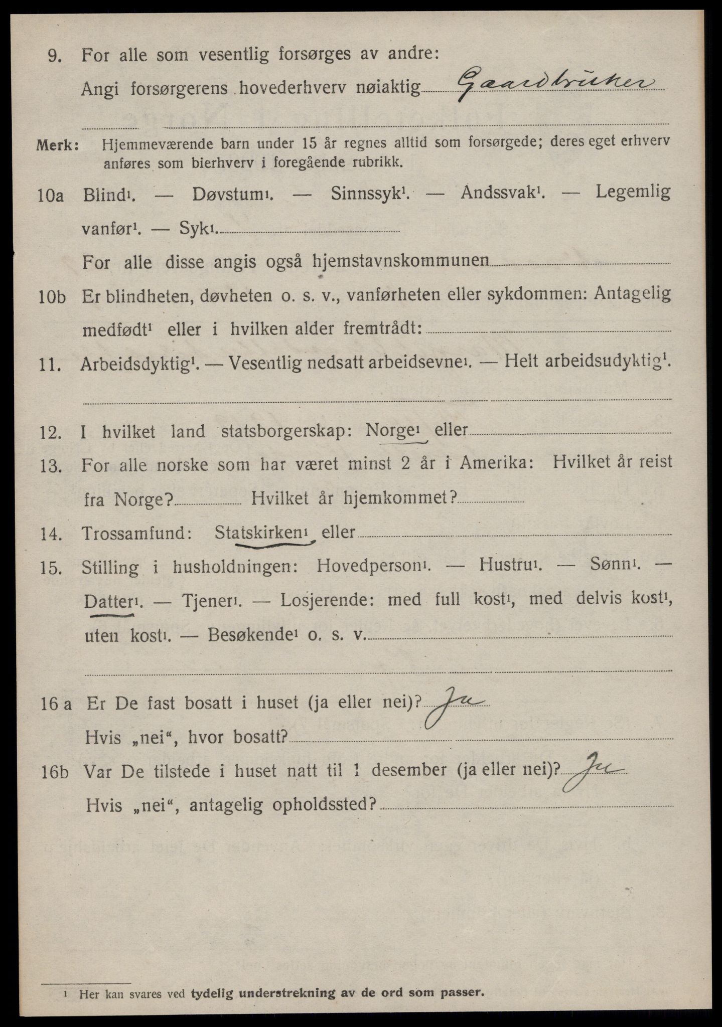 SAT, 1920 census for Volda, 1920, p. 13267