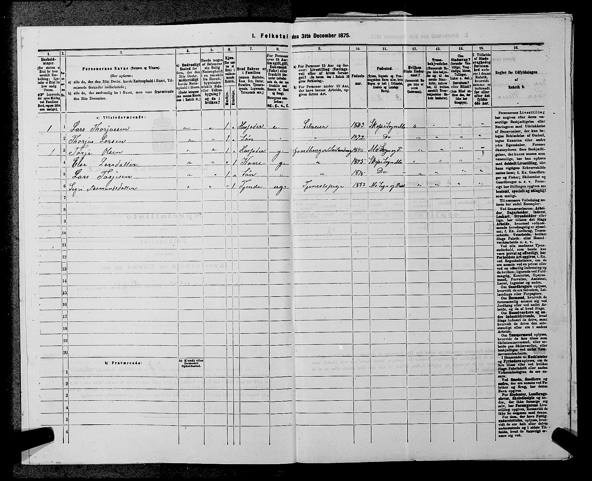 SAKO, 1875 census for 0832P Mo, 1875, p. 447