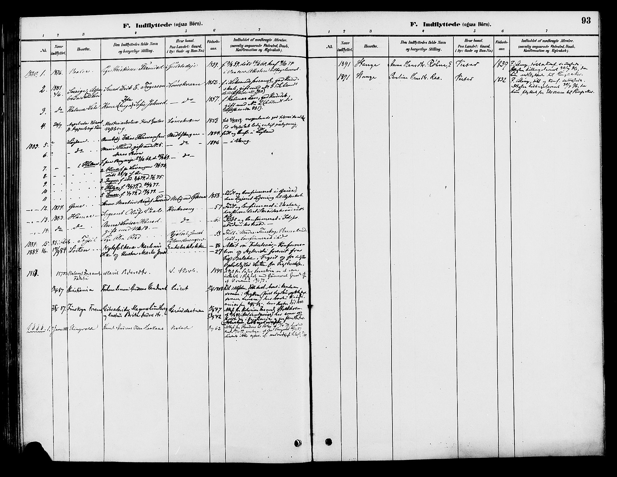 Elverum prestekontor, AV/SAH-PREST-044/H/Ha/Haa/L0012: Parish register (official) no. 12, 1880-1893, p. 93