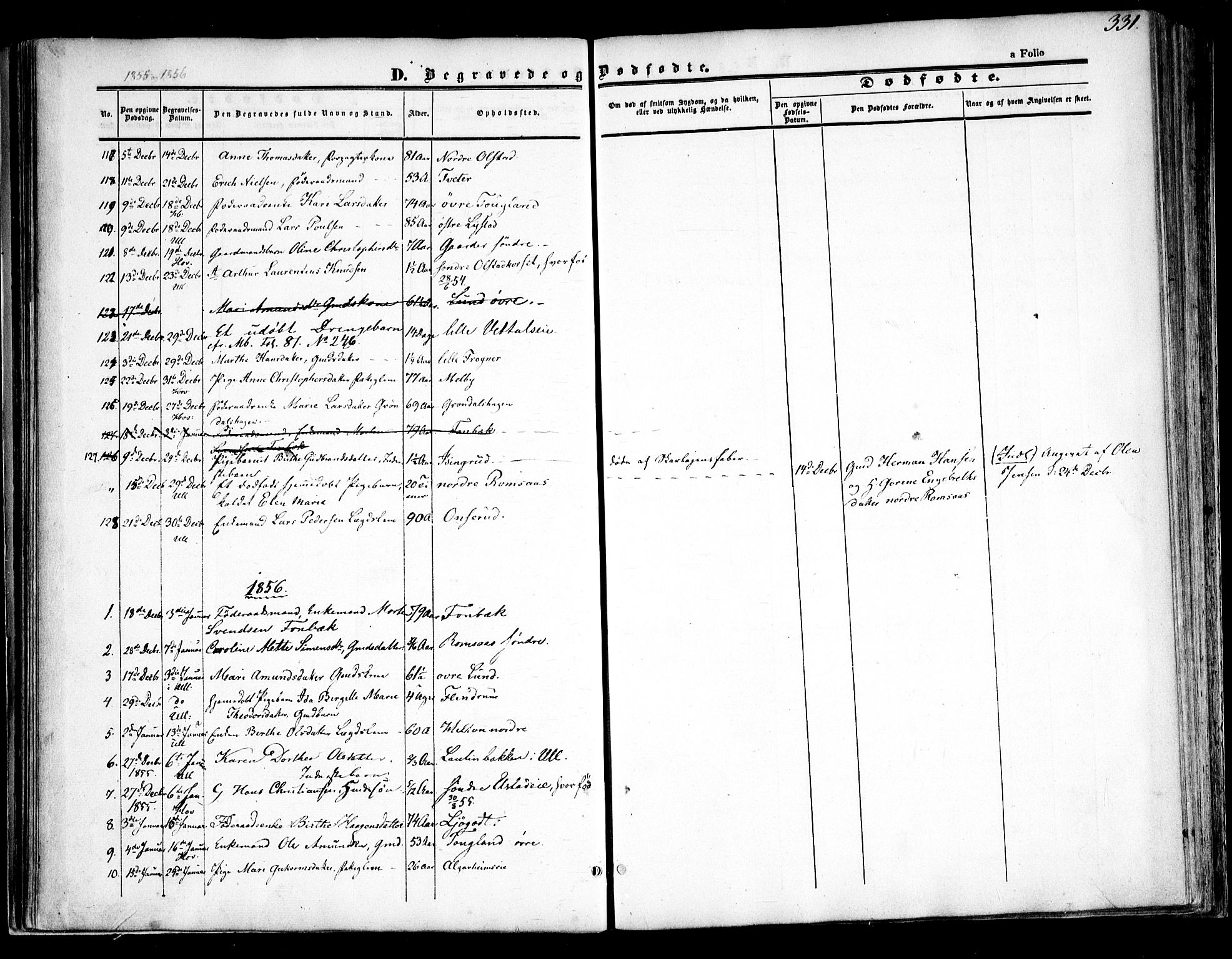 Ullensaker prestekontor Kirkebøker, SAO/A-10236a/F/Fa/L0015.b: Parish register (official) no. I 15B, 1851-1862, p. 331