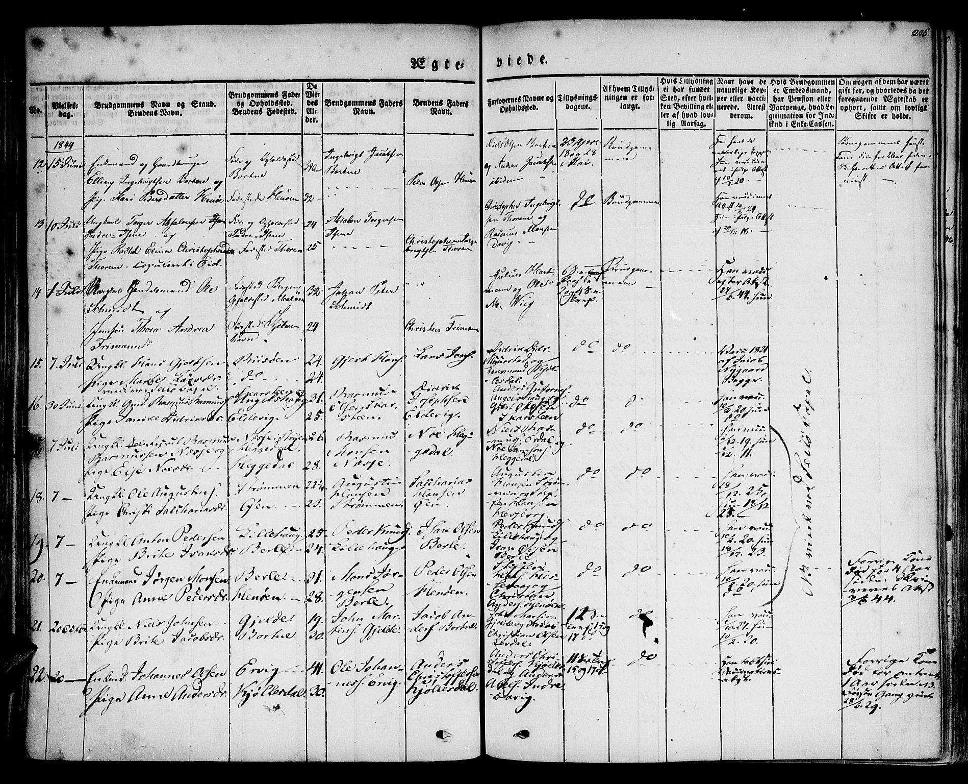 Davik sokneprestembete, AV/SAB-A-79701/H/Haa/Haaa/L0004: Parish register (official) no. A 4, 1830-1849, p. 205