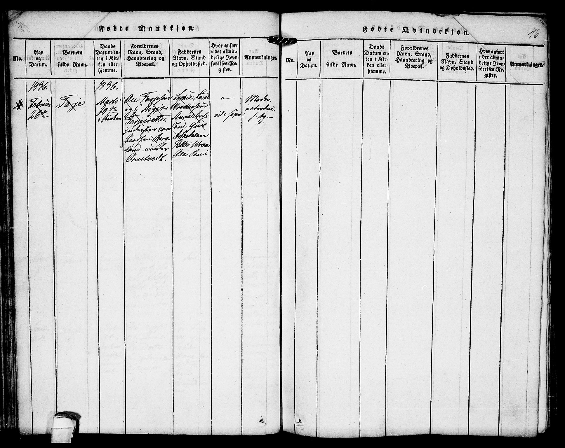Kviteseid kirkebøker, SAKO/A-276/F/Fc/L0001: Parish register (official) no. III 1, 1815-1836, p. 46