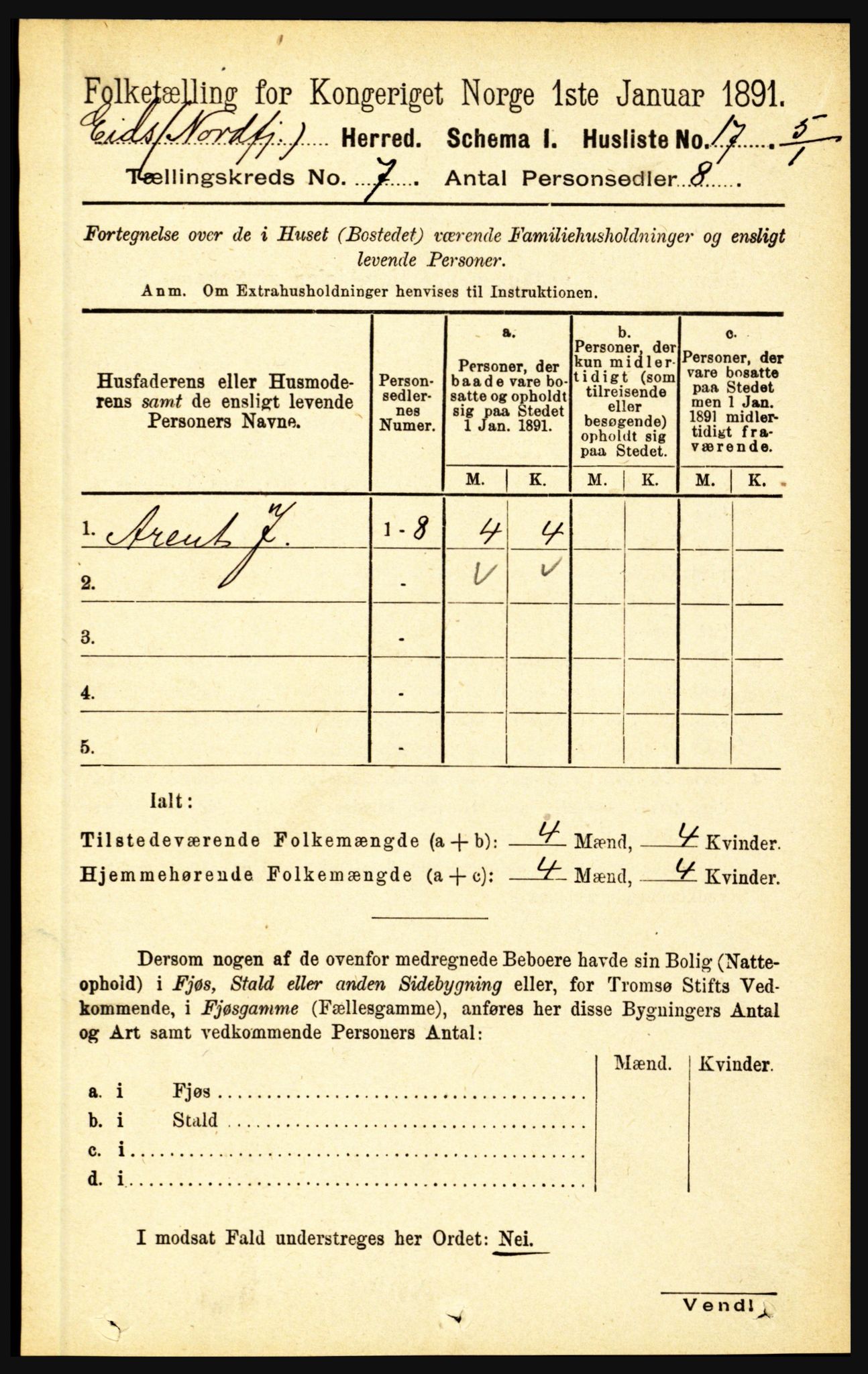 RA, 1891 census for 1443 Eid, 1891, p. 1771