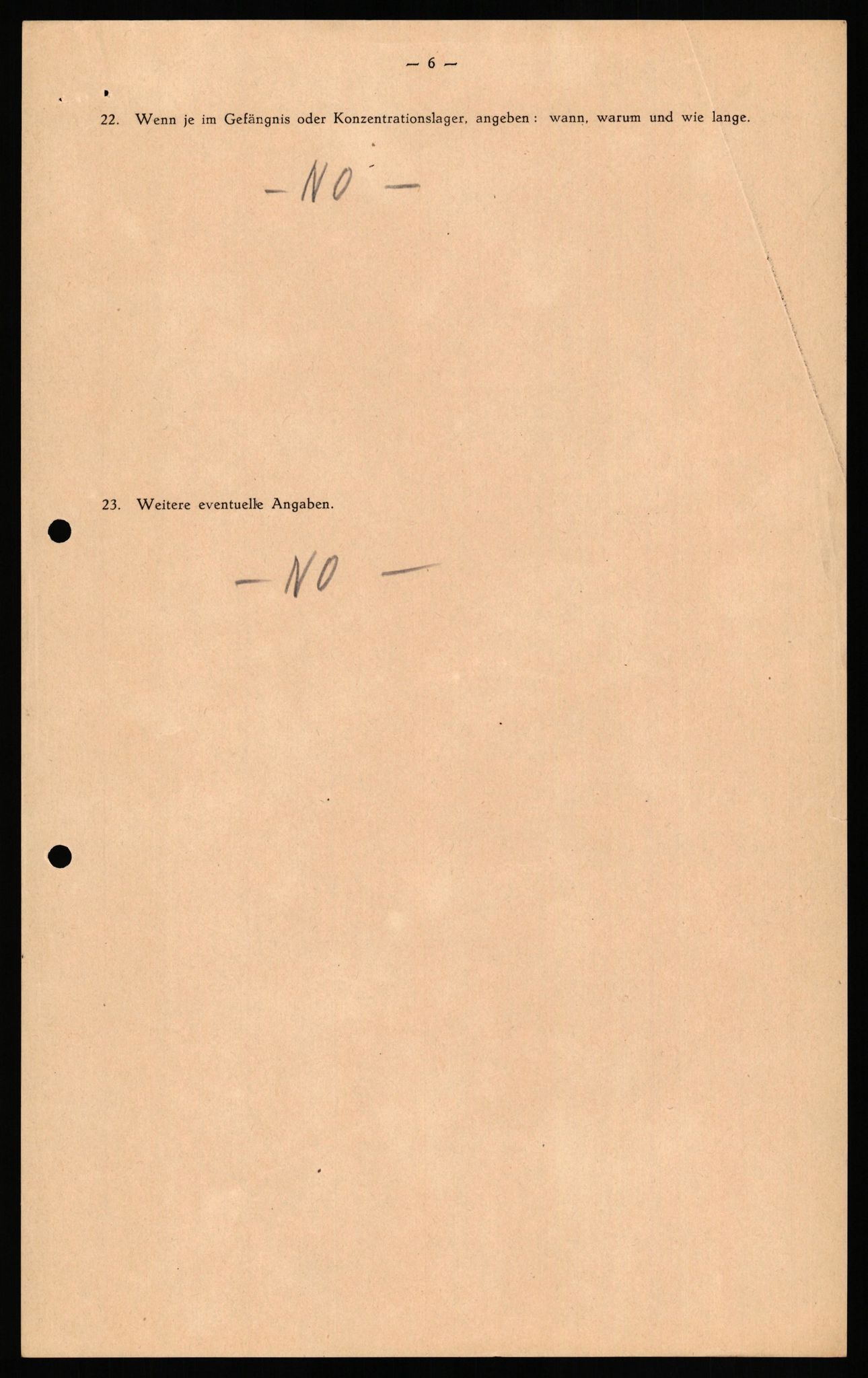 Forsvaret, Forsvarets overkommando II, RA/RAFA-3915/D/Db/L0034: CI Questionaires. Tyske okkupasjonsstyrker i Norge. Tyskere., 1945-1946, p. 354