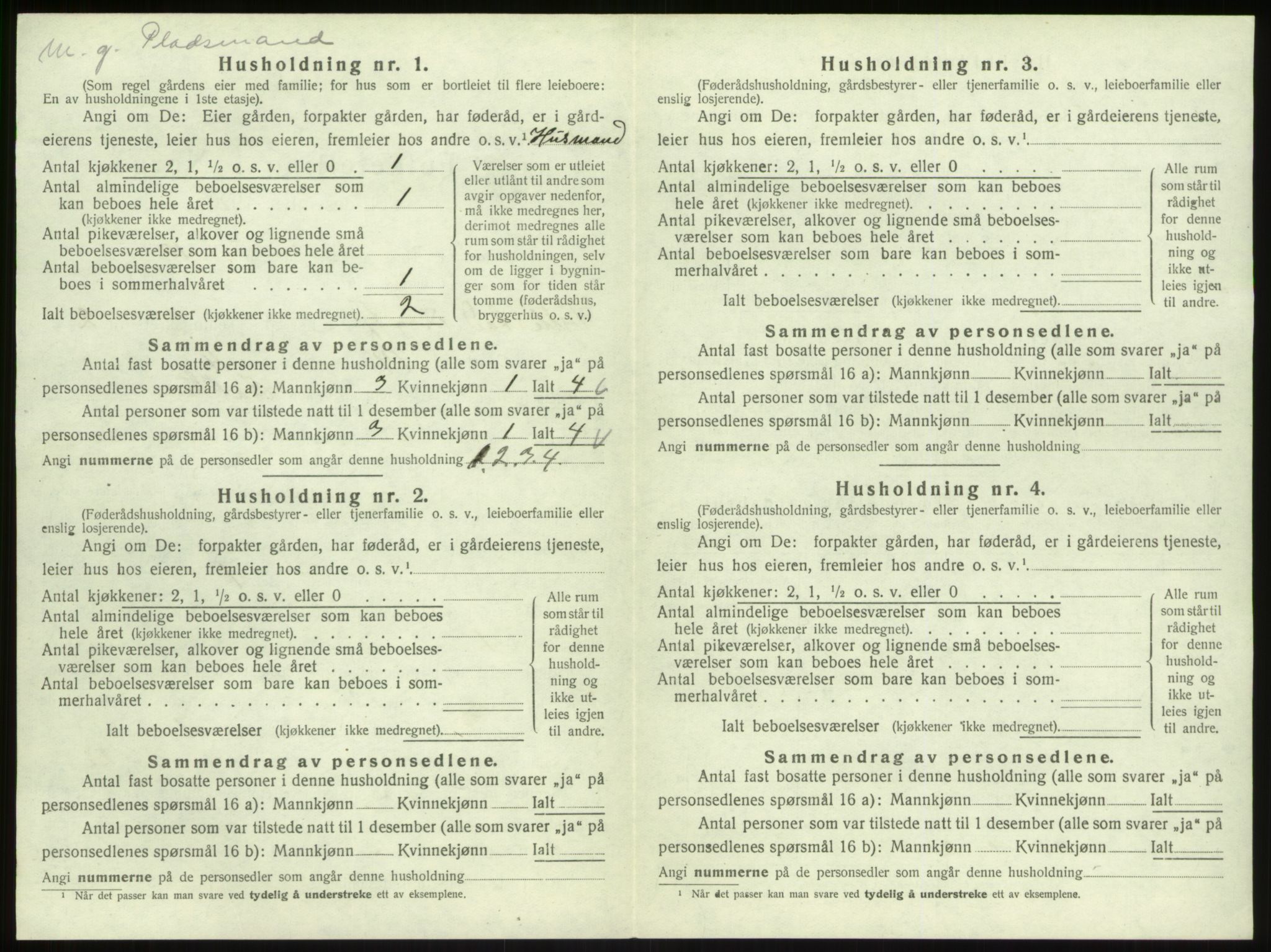 SAB, 1920 census for Hyllestad, 1920, p. 149