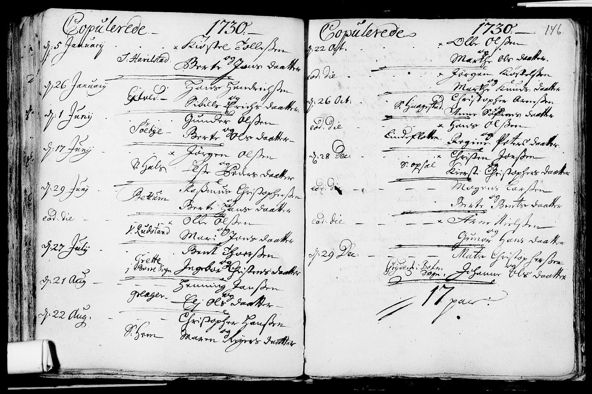 Våle kirkebøker, SAKO/A-334/F/Fa/L0002: Parish register (official) no. I 2, 1705-1732, p. 146
