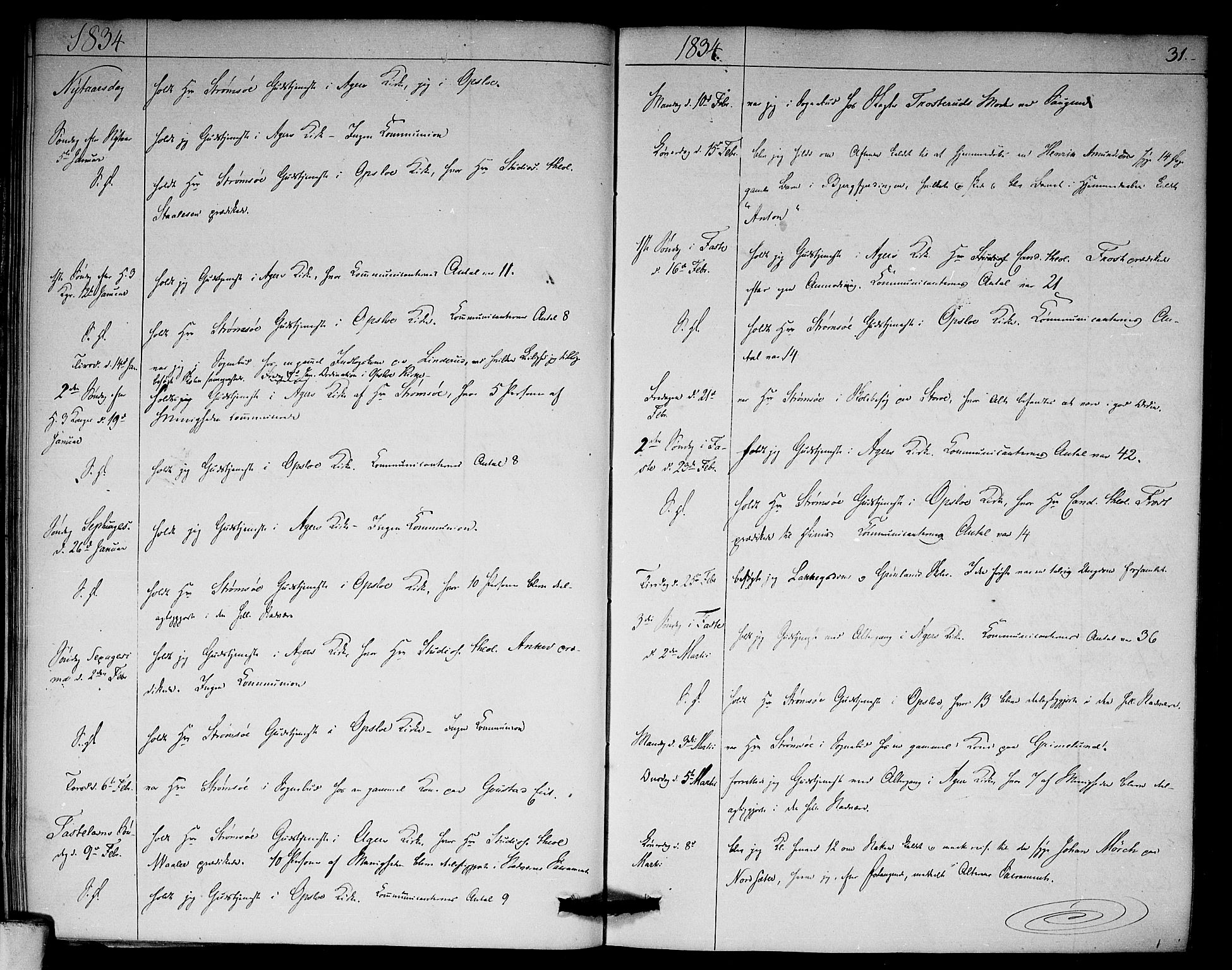 Aker prestekontor kirkebøker, AV/SAO-A-10861/F/L0018: Parish register (official) no. 18, 1829-1853, p. 31