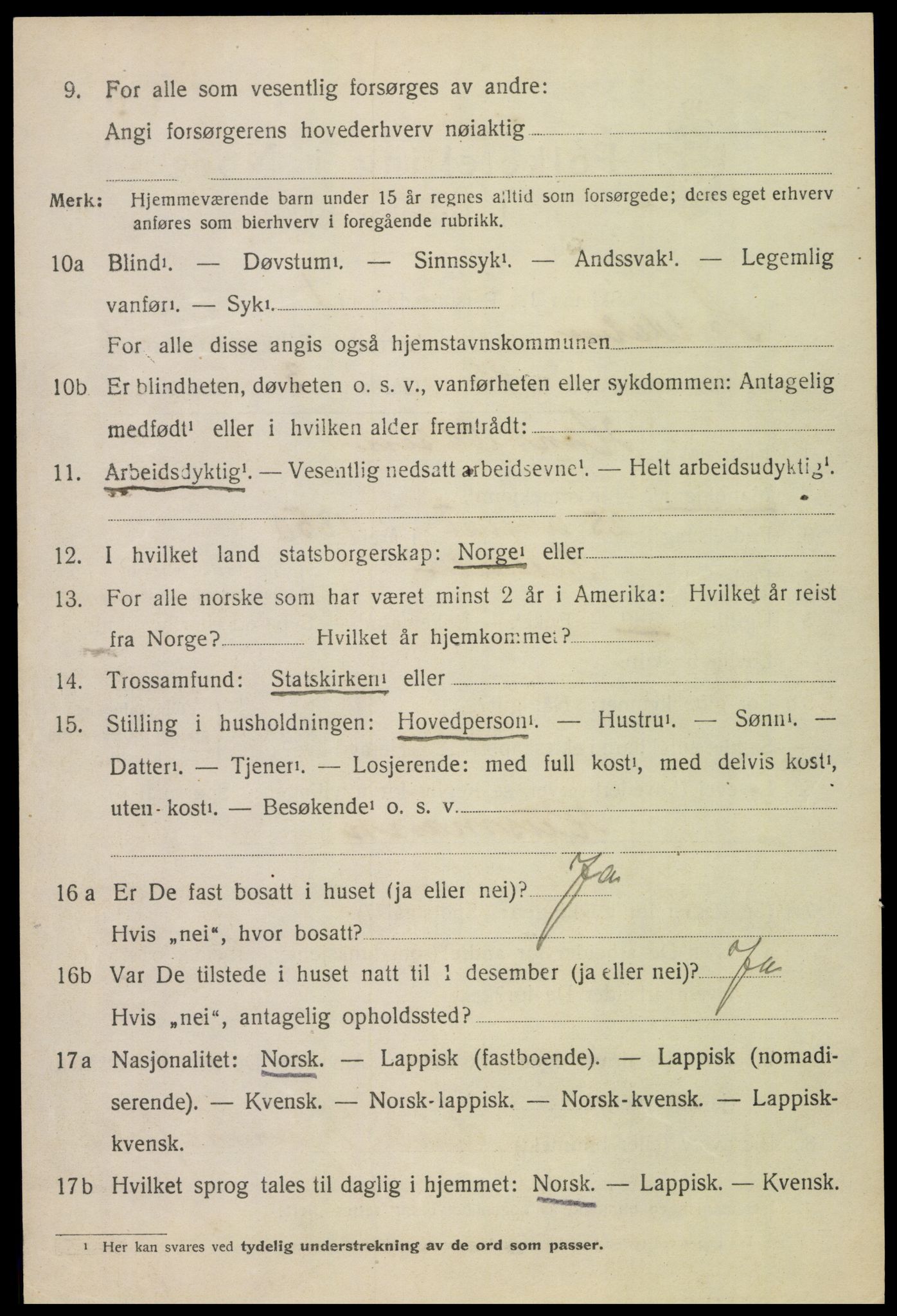 SAT, 1920 census for Saltdal, 1920, p. 1708