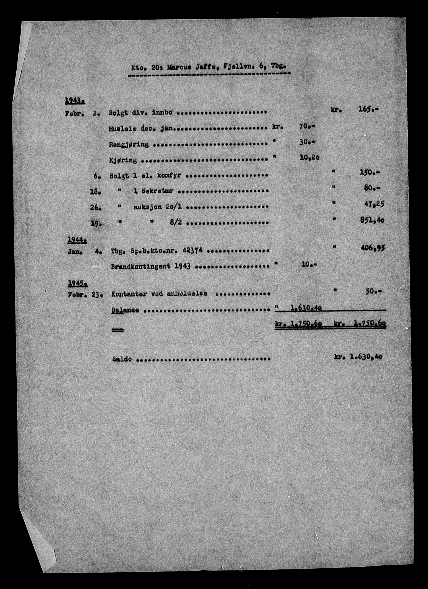 Justisdepartementet, Tilbakeføringskontoret for inndratte formuer, RA/S-1564/H/Hc/Hcd/L1000: --, 1945-1947, p. 158