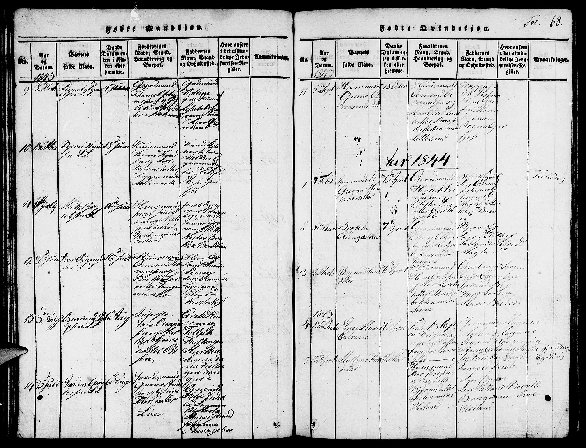 Vikedal sokneprestkontor, AV/SAST-A-101840/01/V: Parish register (copy) no. B 1, 1816-1853, p. 68