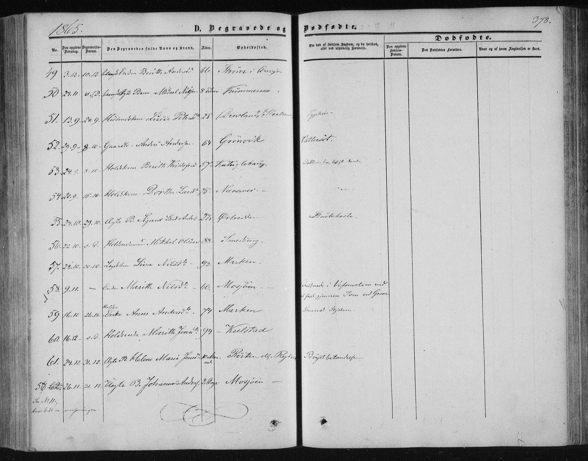 Ministerialprotokoller, klokkerbøker og fødselsregistre - Nordland, AV/SAT-A-1459/820/L0293: Parish register (official) no. 820A14, 1855-1865, p. 378