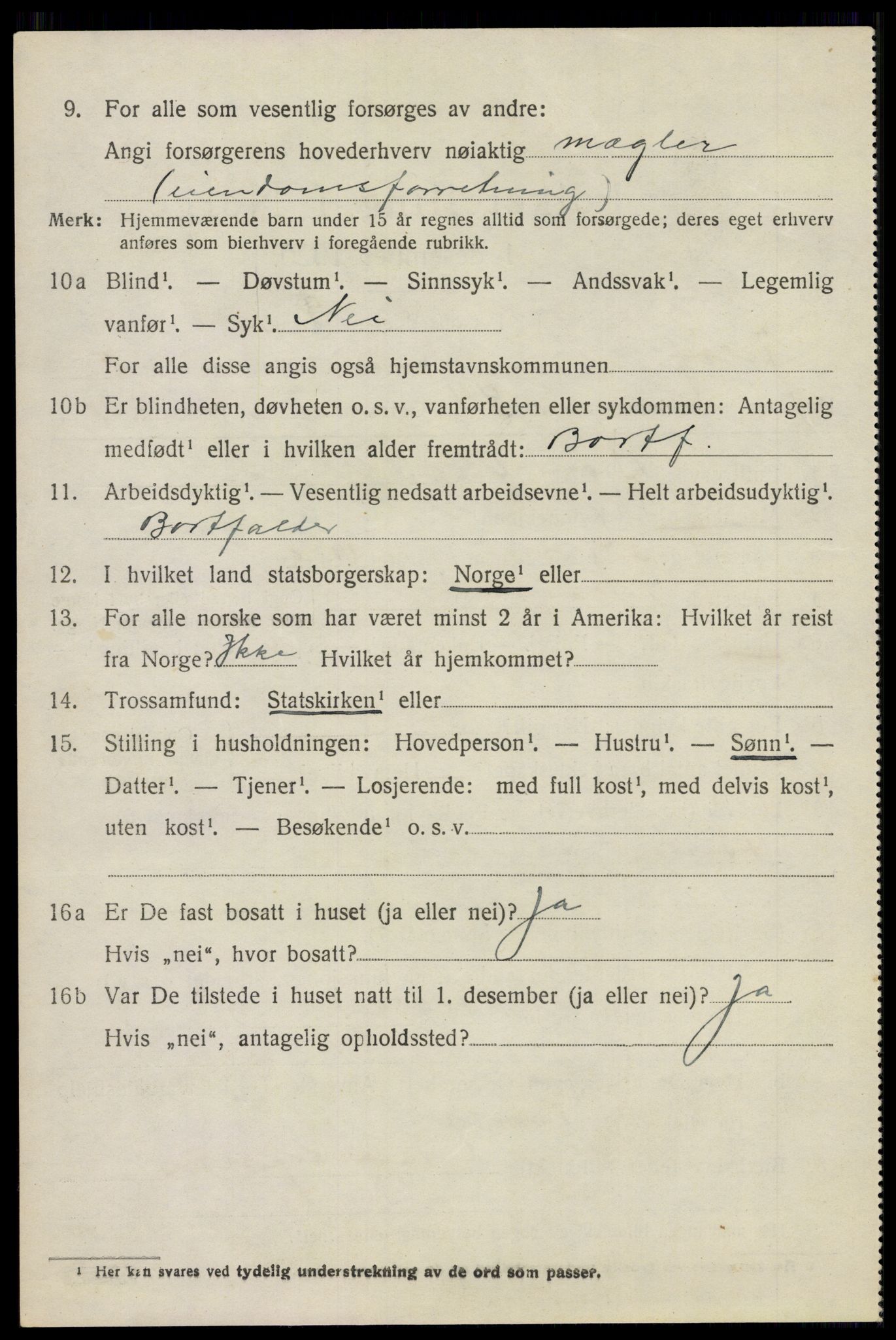 SAO, 1920 census for Moss land district, 1920, p. 2698