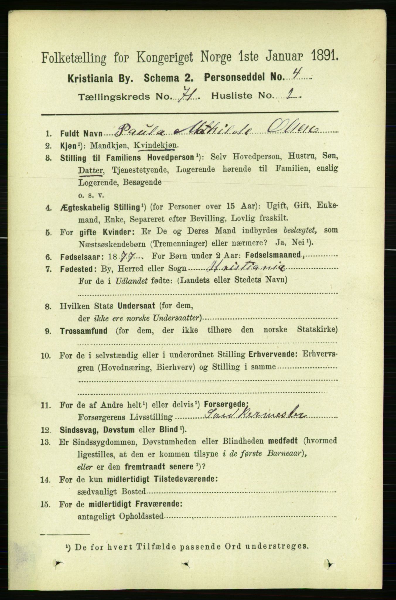 RA, 1891 census for 0301 Kristiania, 1891, p. 38946