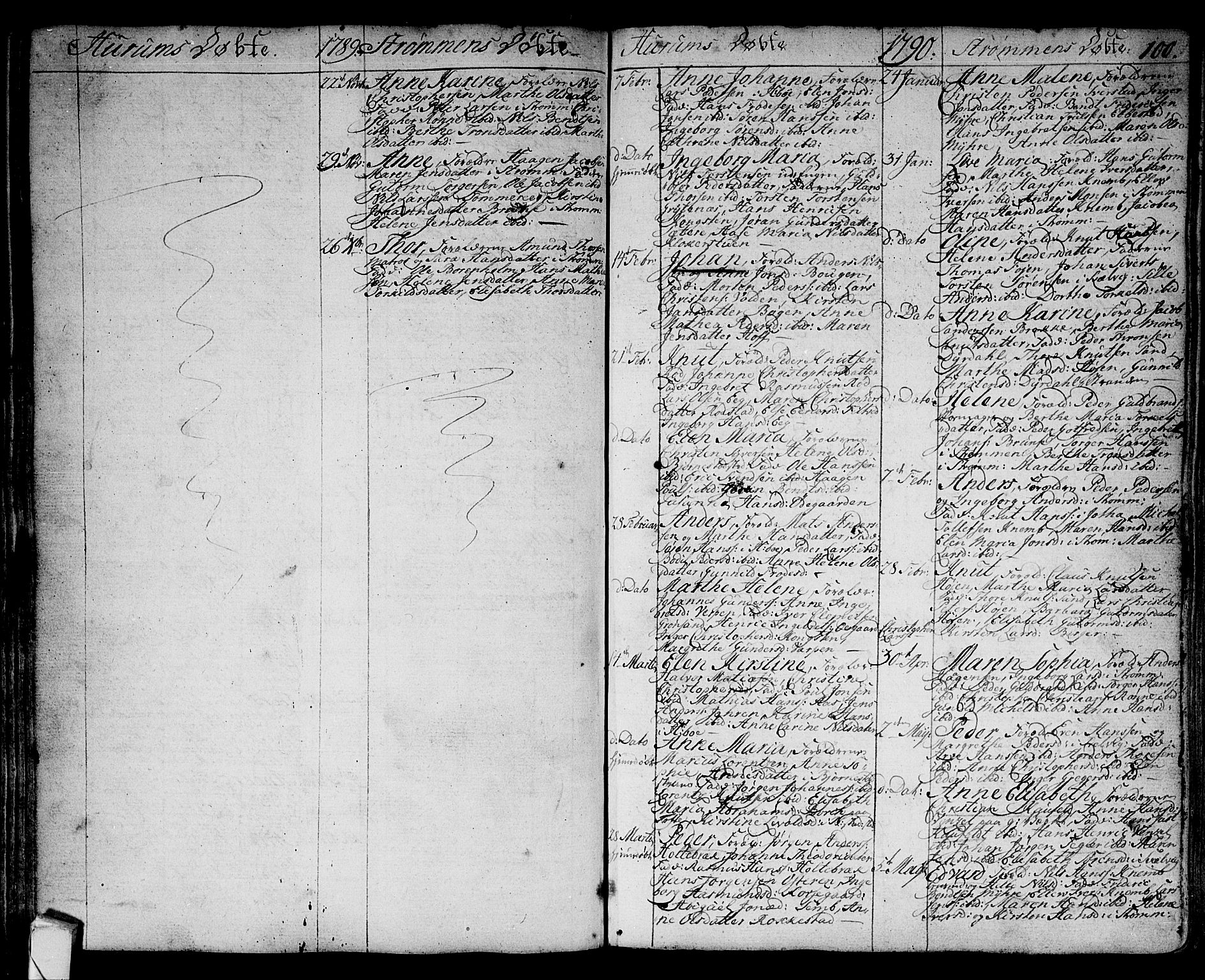 Hurum kirkebøker, SAKO/A-229/F/Fa/L0007: Parish register (official) no. 7, 1771-1810, p. 100