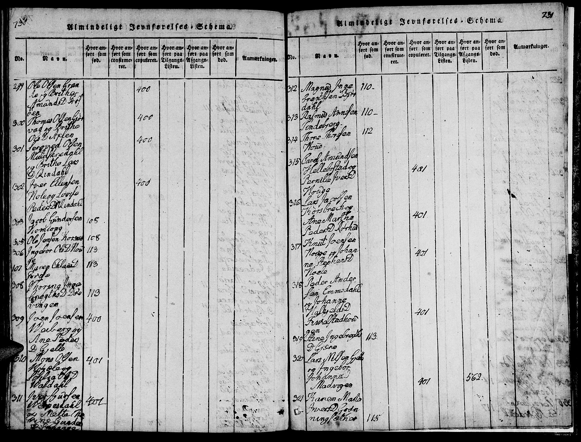 Ministerialprotokoller, klokkerbøker og fødselsregistre - Møre og Romsdal, AV/SAT-A-1454/519/L0260: Parish register (copy) no. 519C01, 1817-1829, p. 730-731