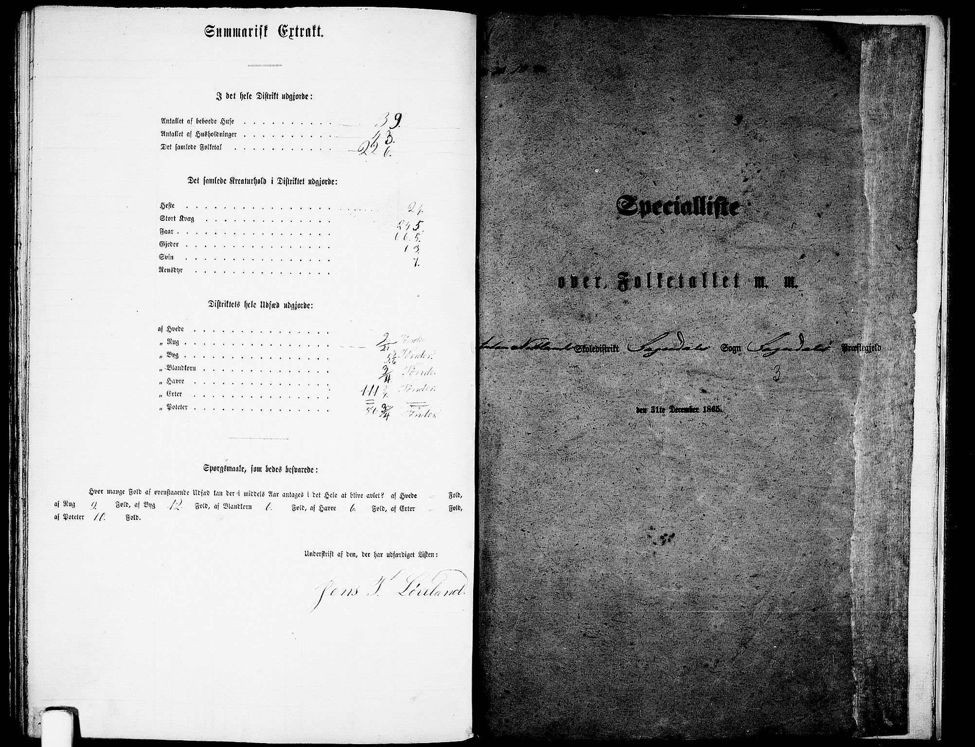 RA, 1865 census for Sokndal, 1865, p. 121