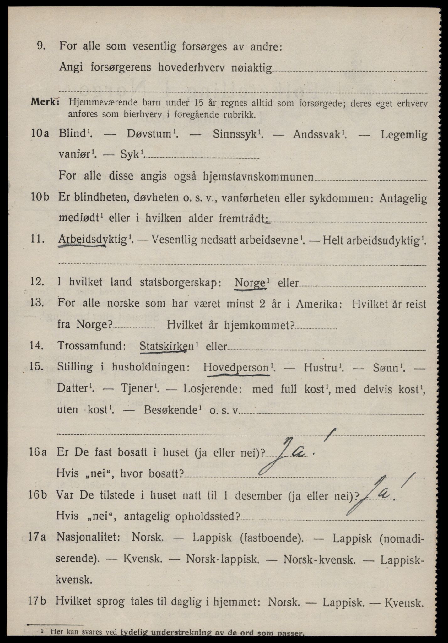 SAT, 1920 census for Hemne, 1920, p. 5187