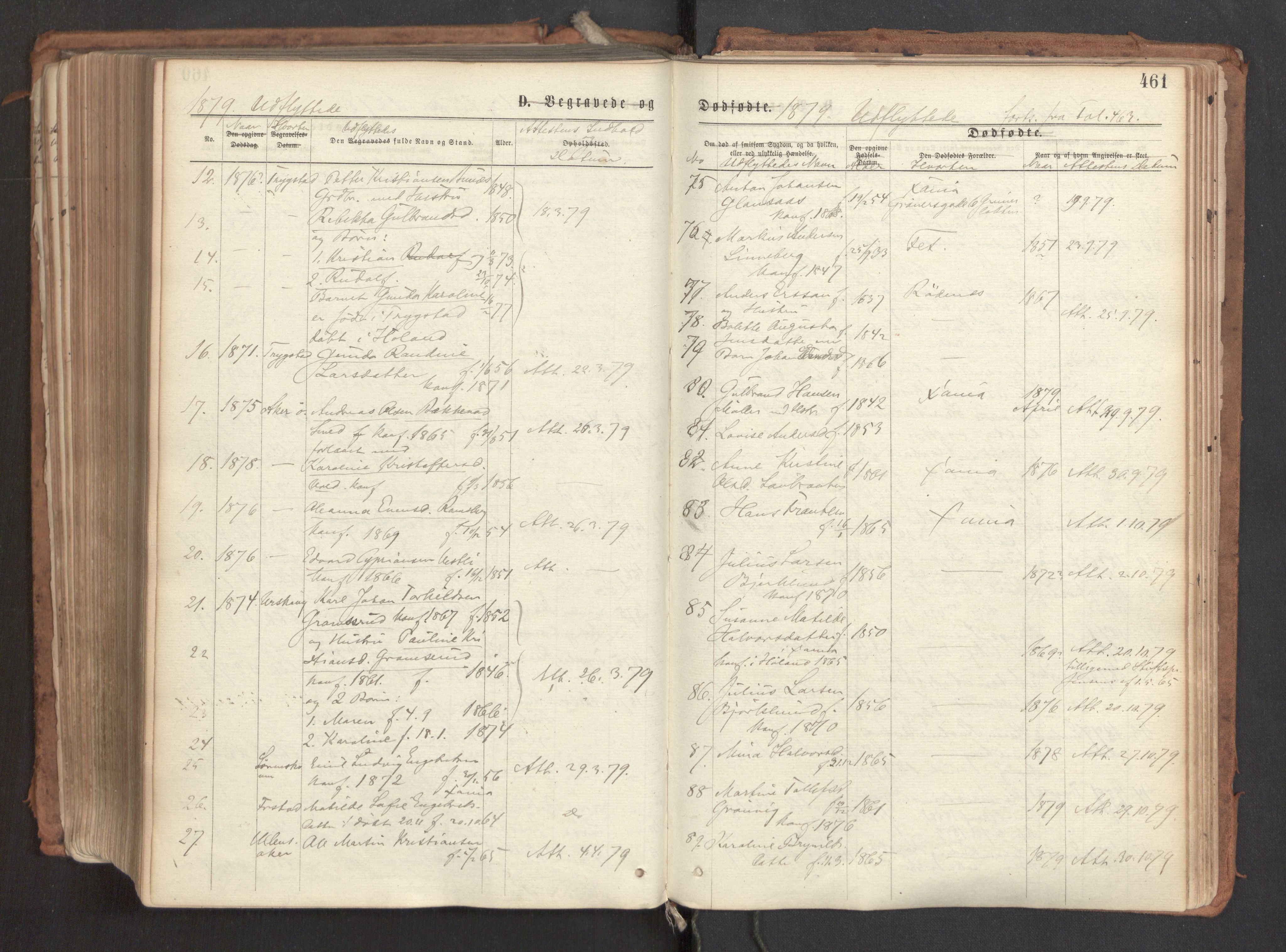 Høland prestekontor Kirkebøker, SAO/A-10346a/F/Fa/L0012.a: Parish register (official) no. I 12A, 1869-1879, p. 461