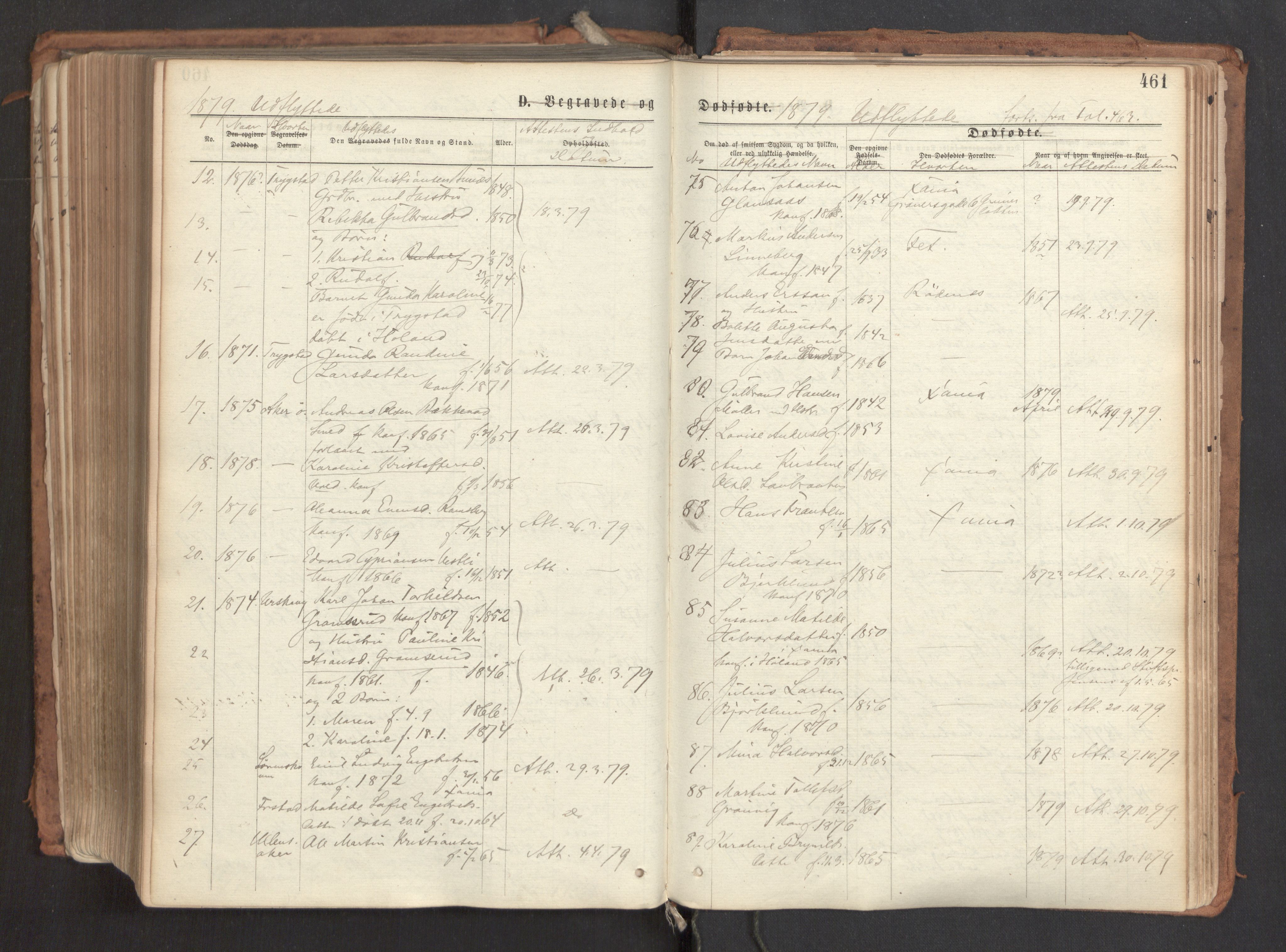 Høland prestekontor Kirkebøker, AV/SAO-A-10346a/F/Fa/L0012.a: Parish register (official) no. I 12A, 1869-1879, p. 461