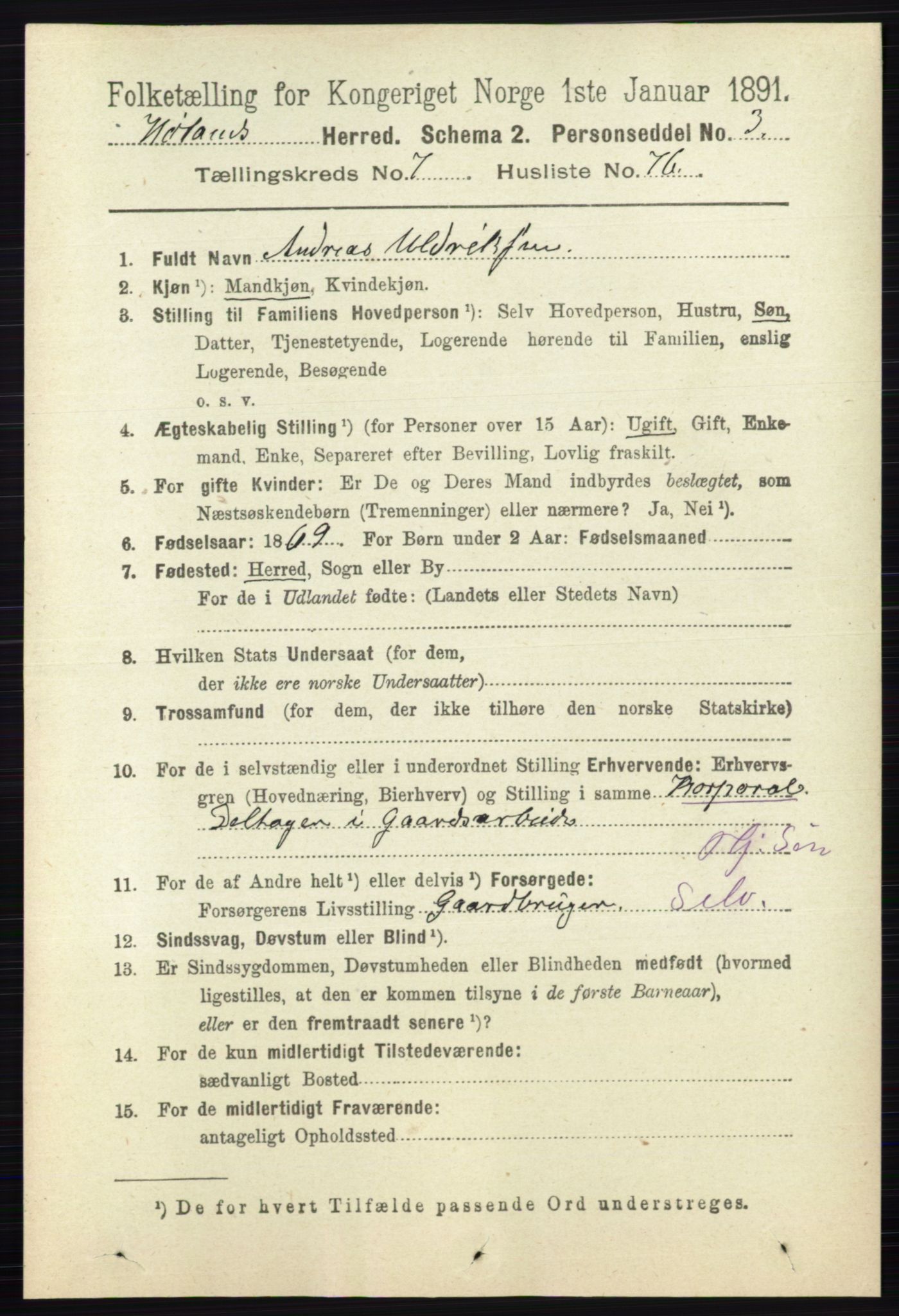 RA, 1891 census for 0221 Høland, 1891, p. 5309