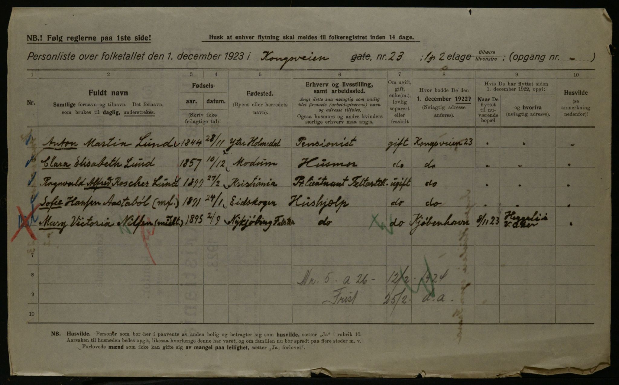 OBA, Municipal Census 1923 for Kristiania, 1923, p. 59335