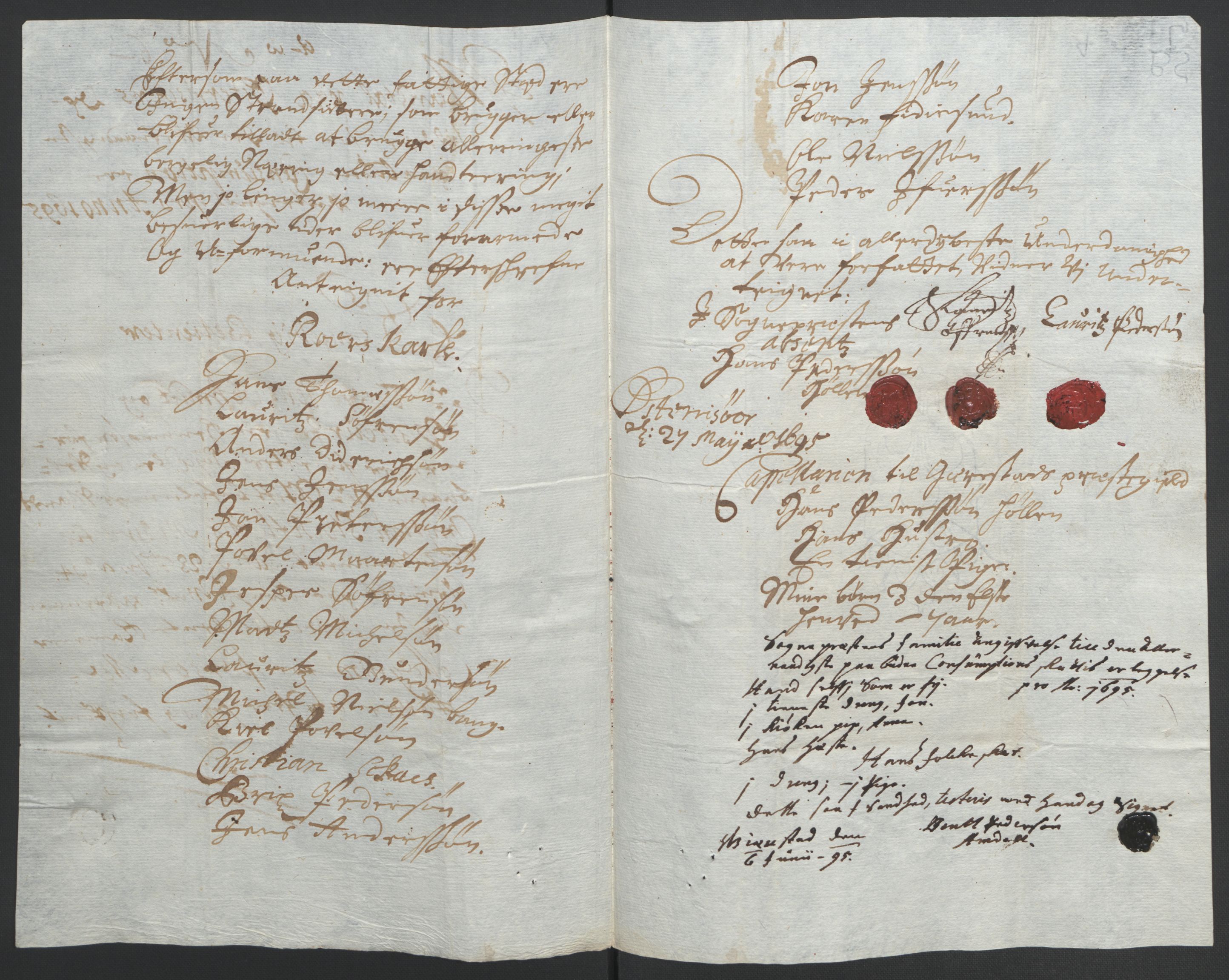 Rentekammeret inntil 1814, Reviderte regnskaper, Fogderegnskap, RA/EA-4092/R39/L2312: Fogderegnskap Nedenes, 1693-1695, p. 285