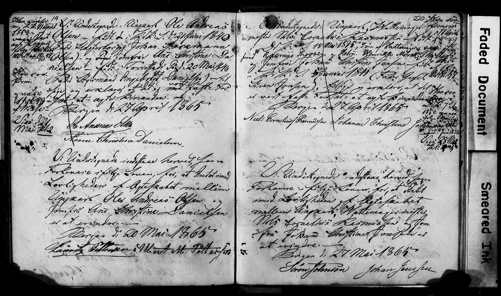 Korskirken sokneprestembete, AV/SAB-A-76101: Best man's statements no. II.5.2, 1859-1865, p. 220