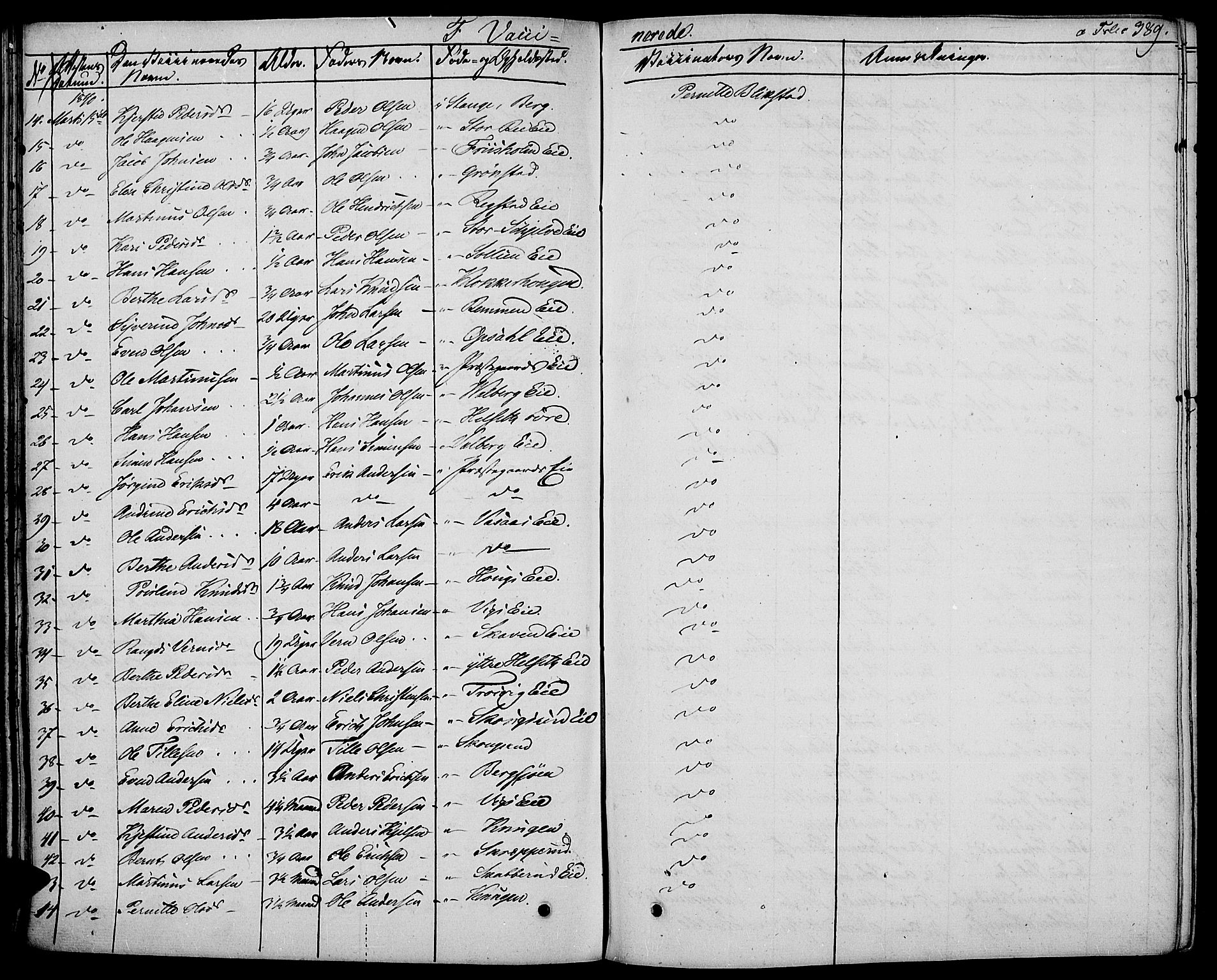 Stange prestekontor, AV/SAH-PREST-002/K/L0009: Parish register (official) no. 9, 1826-1835, p. 389