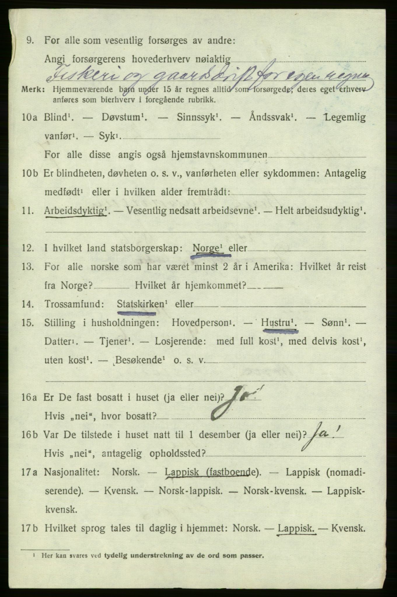 SATØ, 1920 census for , 1920, p. 2121