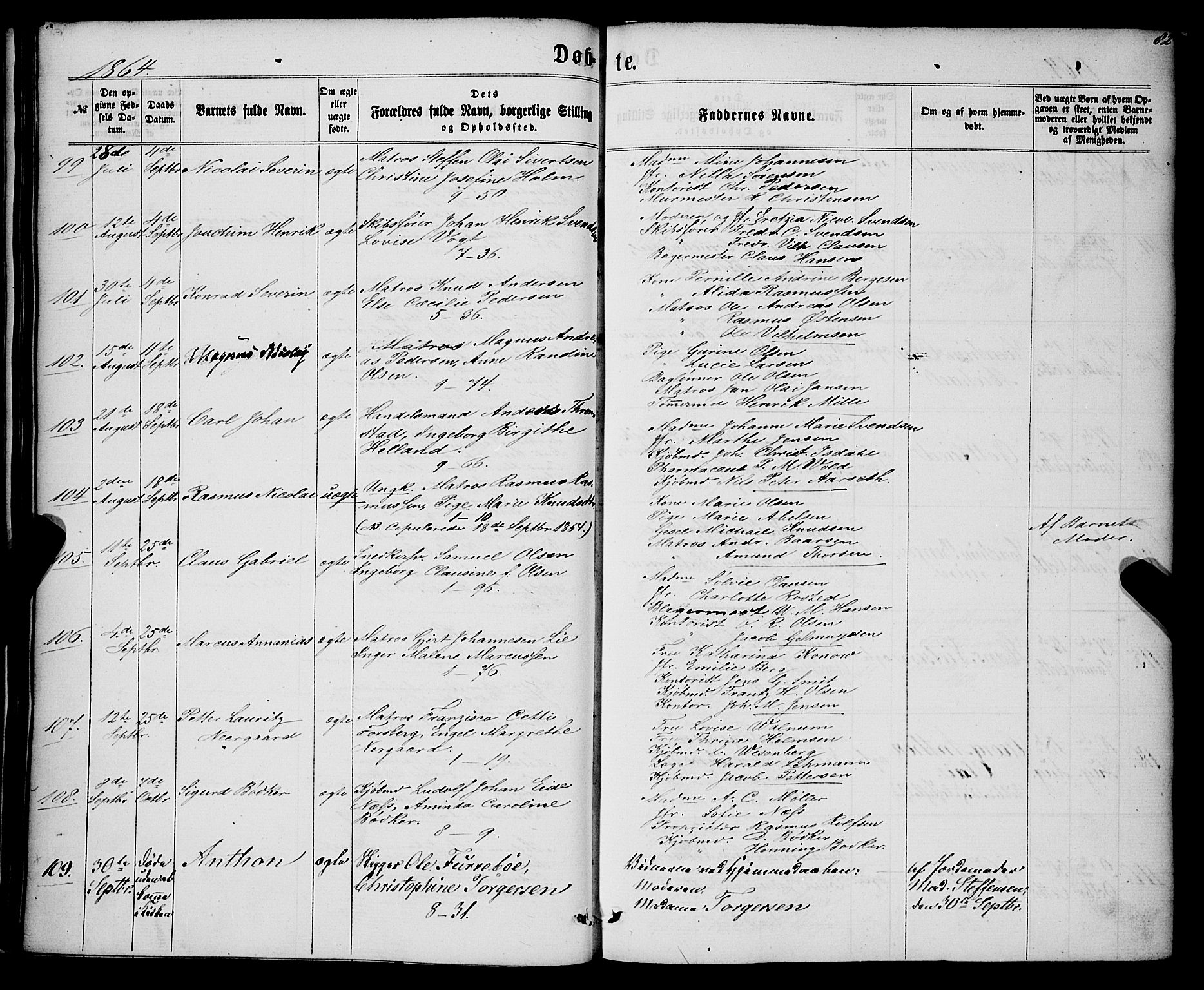 Nykirken Sokneprestembete, AV/SAB-A-77101/H/Haa/L0015: Parish register (official) no. B 2, 1858-1869, p. 82