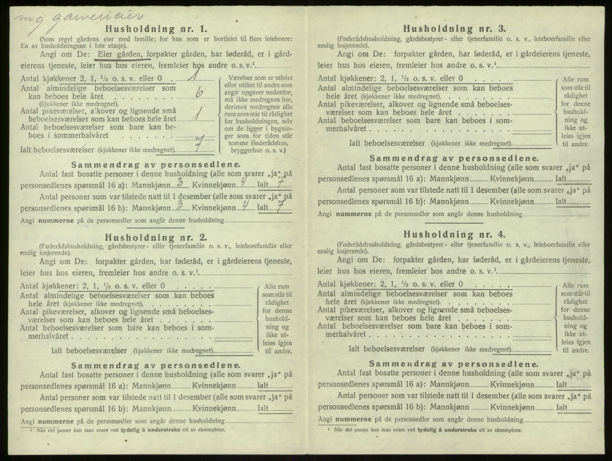 SAB, 1920 census for Hamre, 1920, p. 747