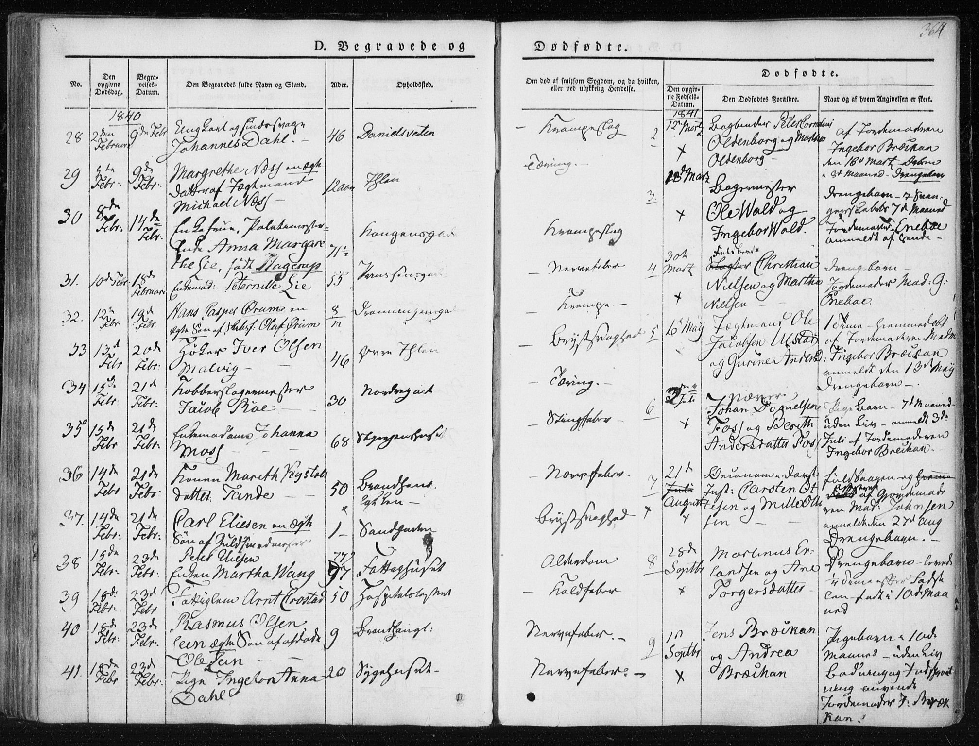 Ministerialprotokoller, klokkerbøker og fødselsregistre - Sør-Trøndelag, SAT/A-1456/601/L0049: Parish register (official) no. 601A17, 1839-1847, p. 364