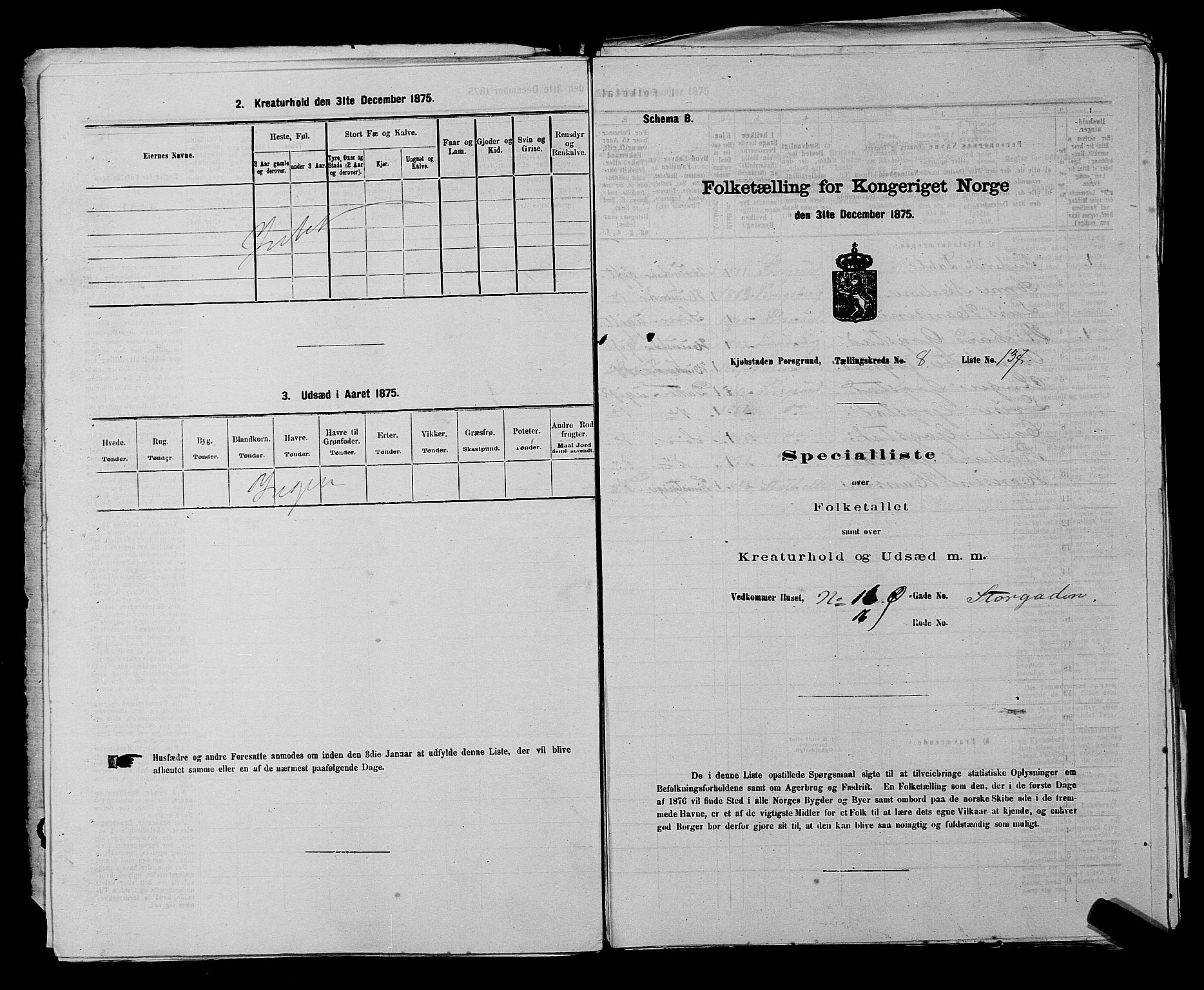 SAKO, 1875 census for 0805P Porsgrunn, 1875, p. 328