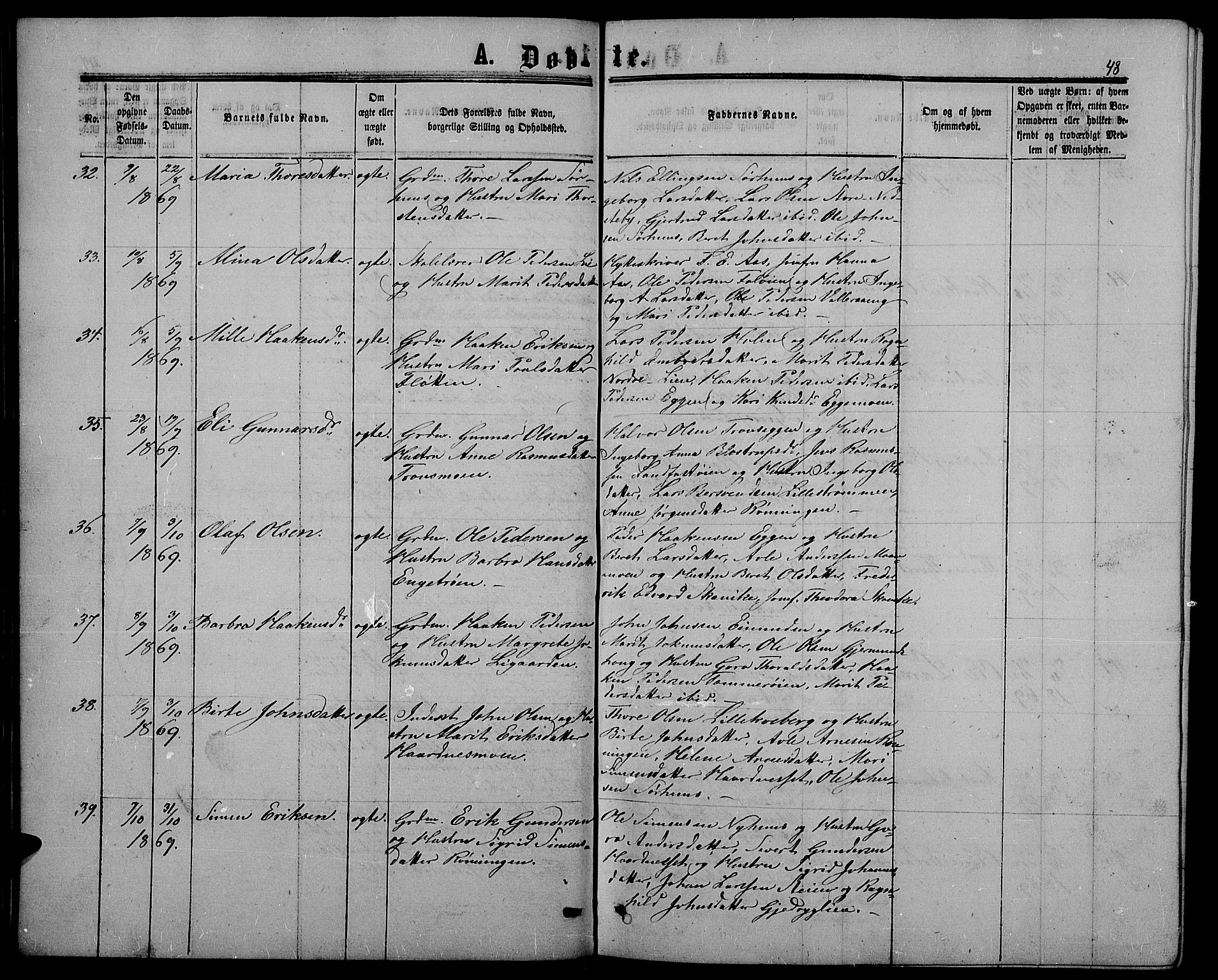 Alvdal prestekontor, SAH/PREST-060/H/Ha/Hab/L0002: Parish register (copy) no. 2, 1863-1878, p. 48