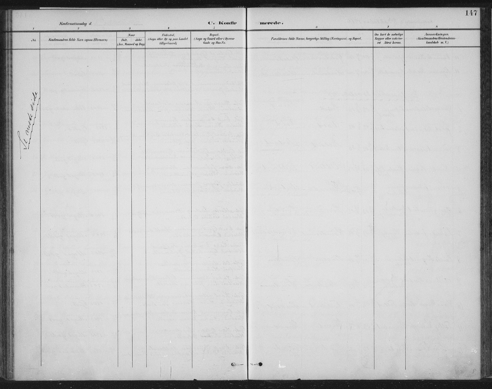 Tysvær sokneprestkontor, AV/SAST-A -101864/H/Ha/Haa/L0008: Parish register (official) no. A 8, 1897-1918, p. 147