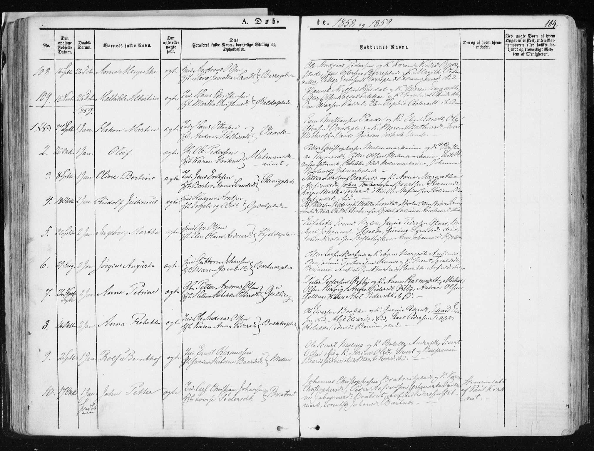 Ministerialprotokoller, klokkerbøker og fødselsregistre - Nord-Trøndelag, SAT/A-1458/741/L0393: Parish register (official) no. 741A07, 1849-1863, p. 104