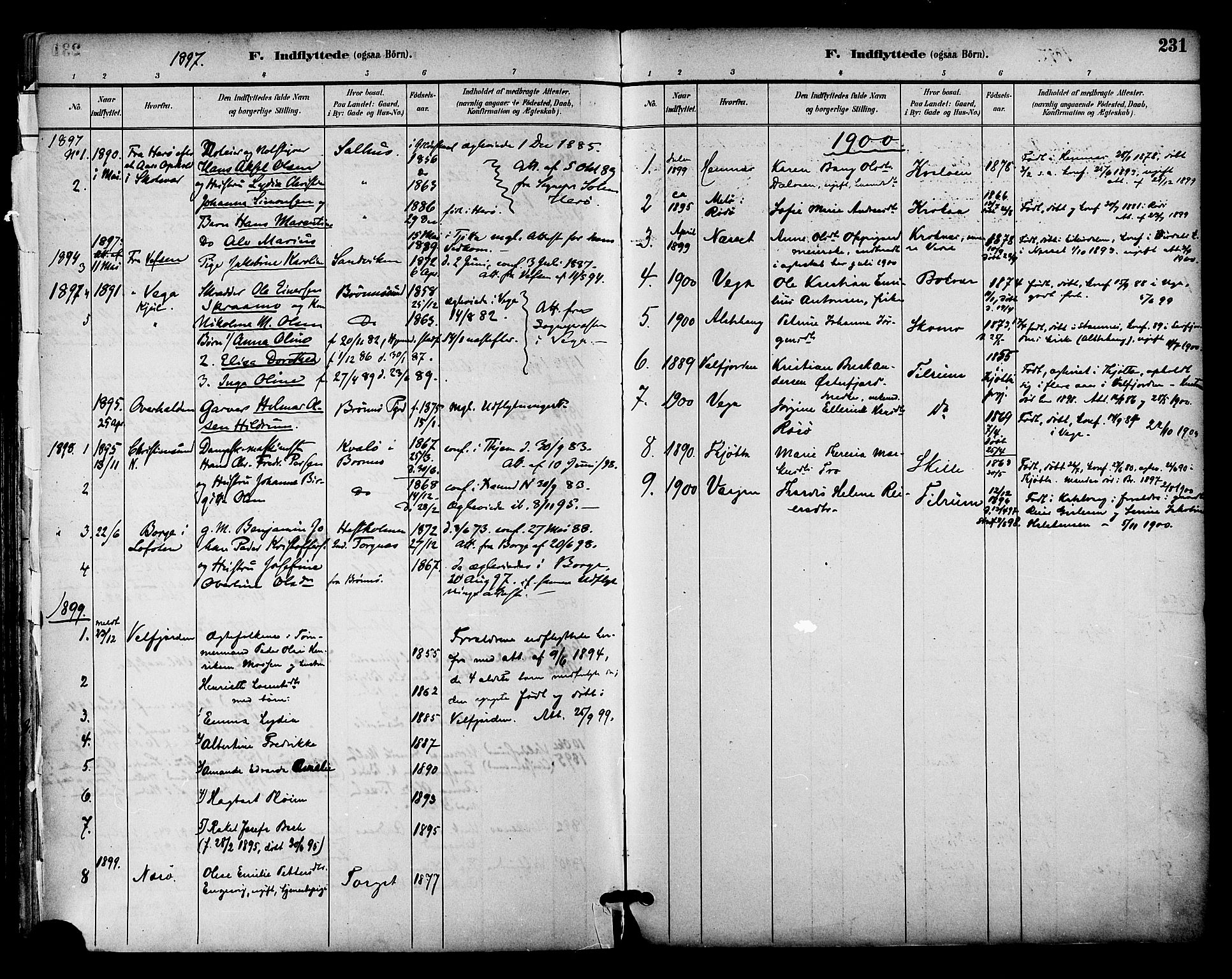 Ministerialprotokoller, klokkerbøker og fødselsregistre - Nordland, SAT/A-1459/813/L0200: Parish register (official) no. 813A10, 1886-1900, p. 231